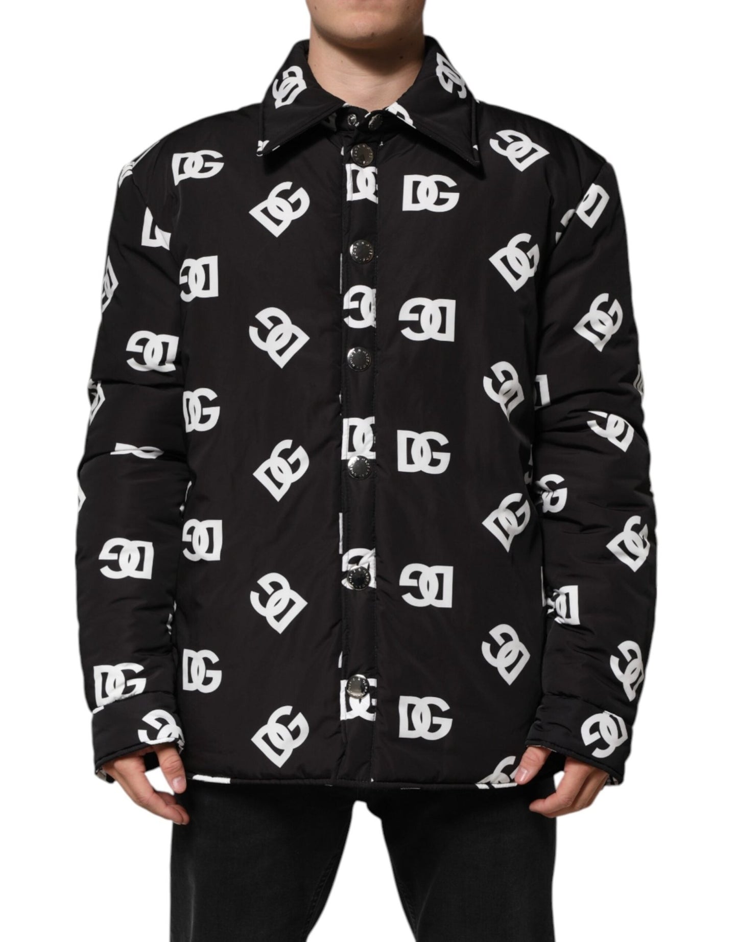 Dolce & Gabbana Black DG Monogram Nylon Windbreaker Jacket – Material: 100% Nylon IT54 | XL par Dolce & Gabbana | Disponible sur Sandy Store ByNet