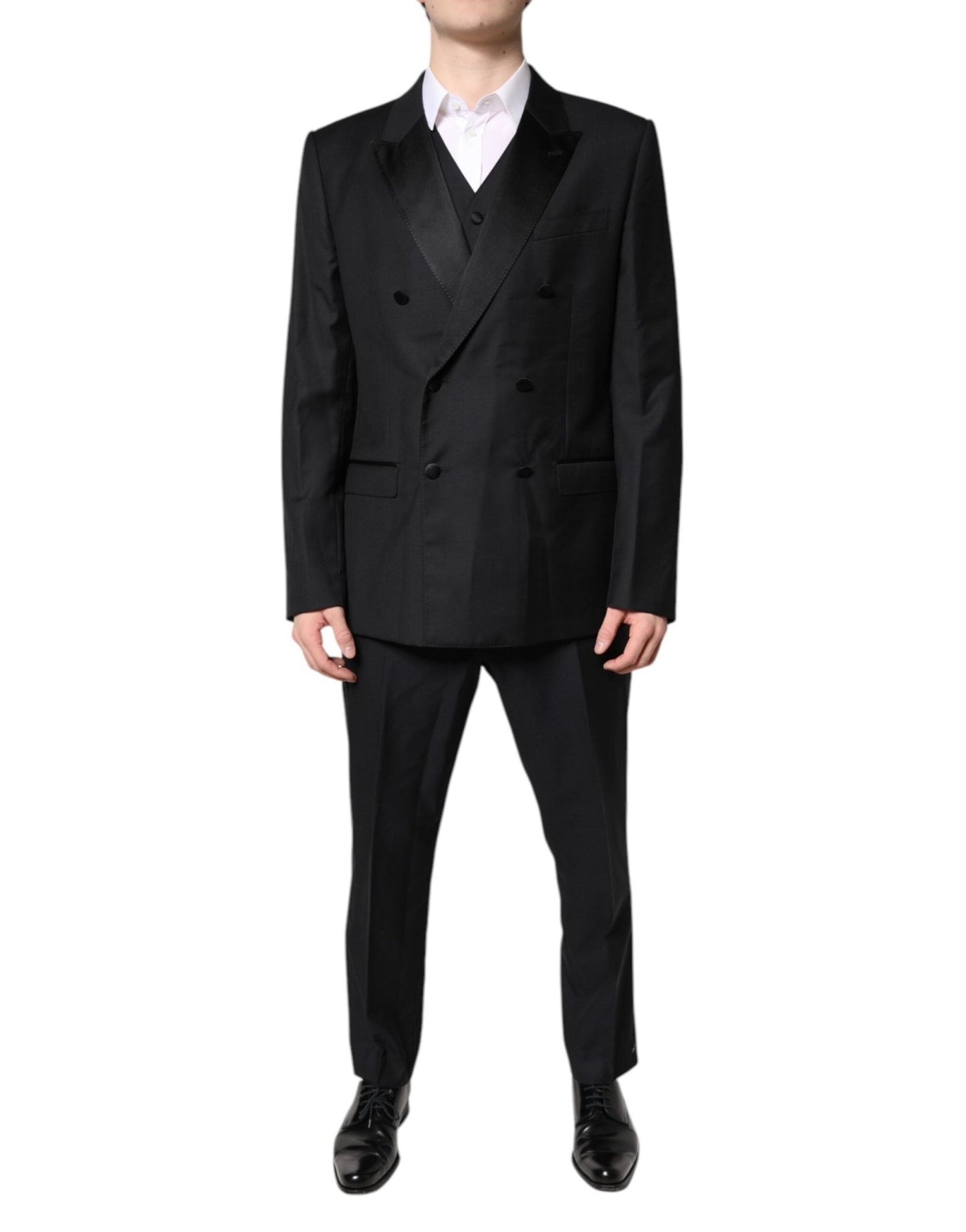 Dolce & Gabbana Black Double Breasted Formal 3 Piece Suit – IT52 | XL par Dolce & Gabbana | Disponible sur Sandy Store ByNet