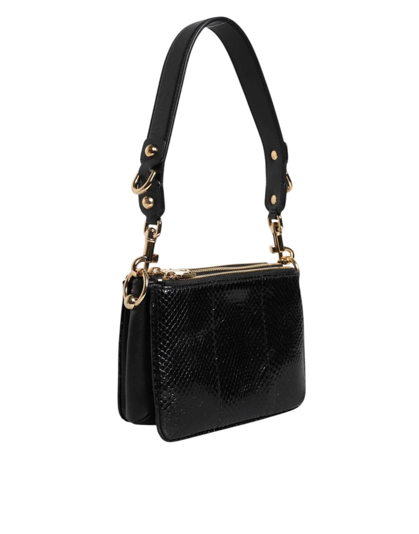 Dolce & Gabbana Black Exotic Leather Shoulder Sling Clutch Bag - Sandy Store ByNet