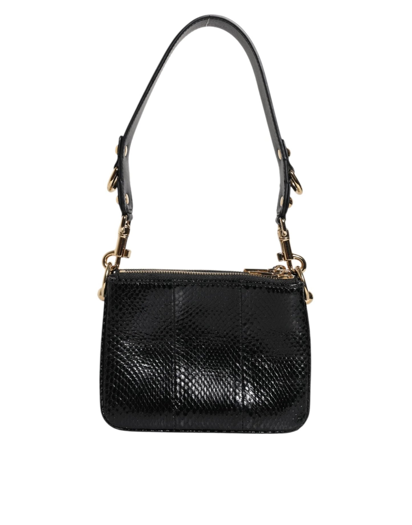 Dolce & Gabbana Black Exotic Leather Shoulder Sling Clutch Bag - Sandy Store ByNet