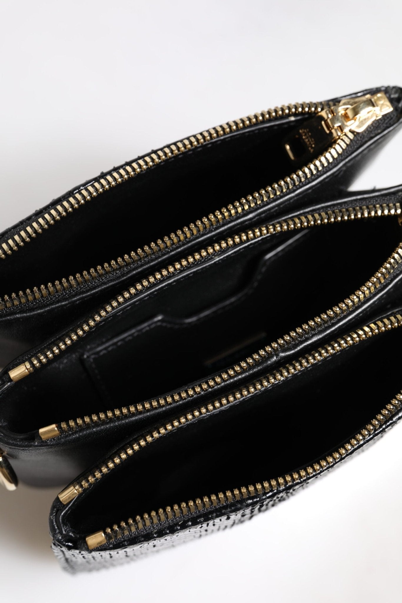 Dolce & Gabbana Black Exotic Leather Shoulder Sling Clutch Bag - Sandy Store ByNet