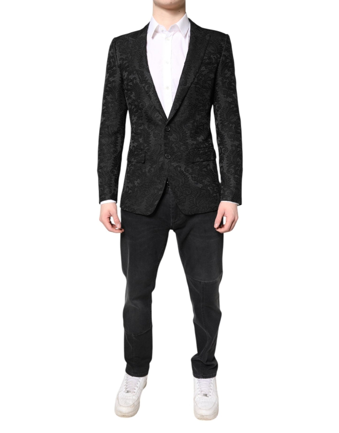 Dolce & Gabbana Black Floral Jacquard Coat Jacket Blazer – IT46 | S par Dolce & Gabbana | Disponible sur Sandy Store ByNet