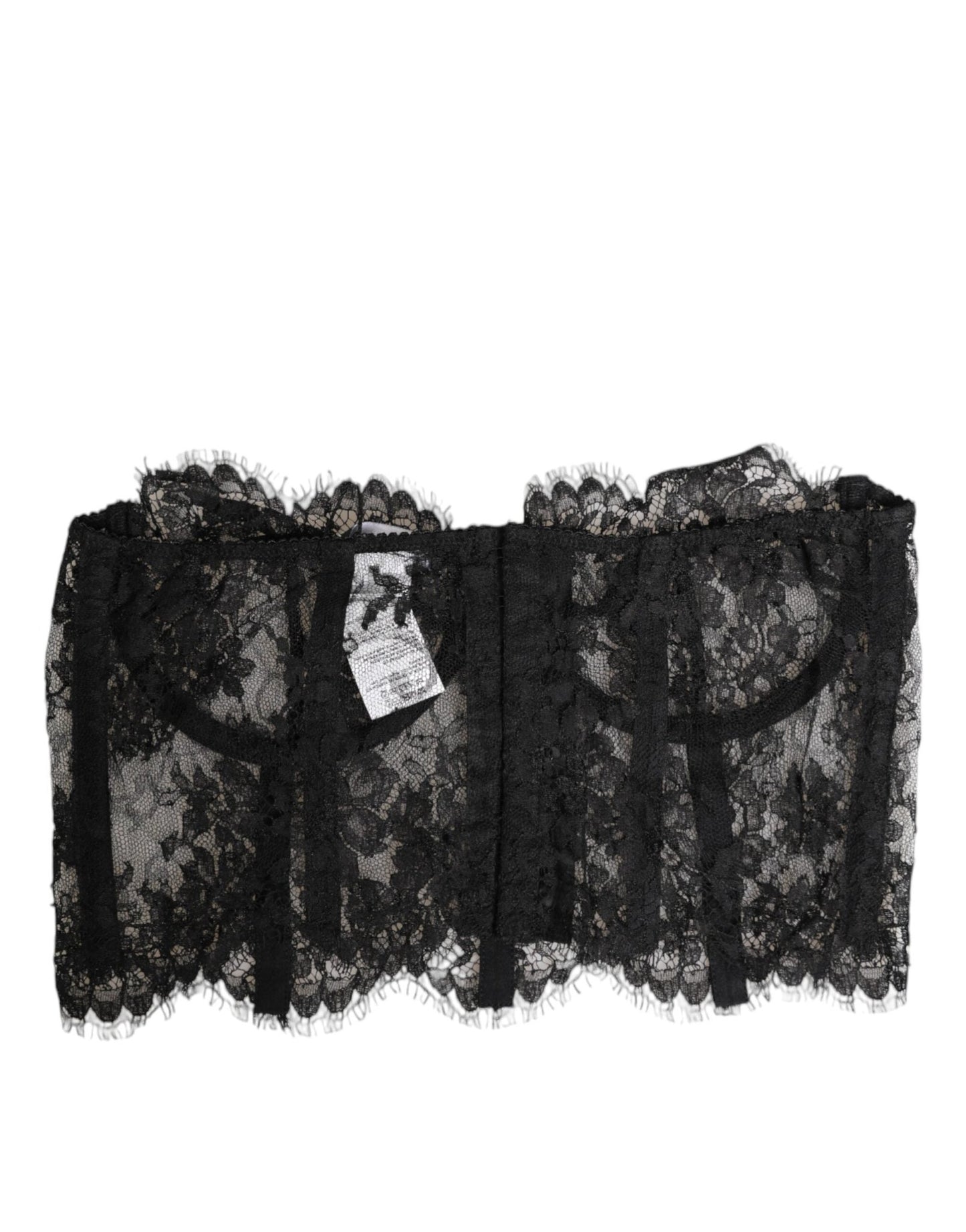 Dolce & Gabbana Black Floral Lace Bustier Bralette Top Underwear – IT3 | M par Dolce & Gabbana | Disponible sur Sandy Store ByNet
