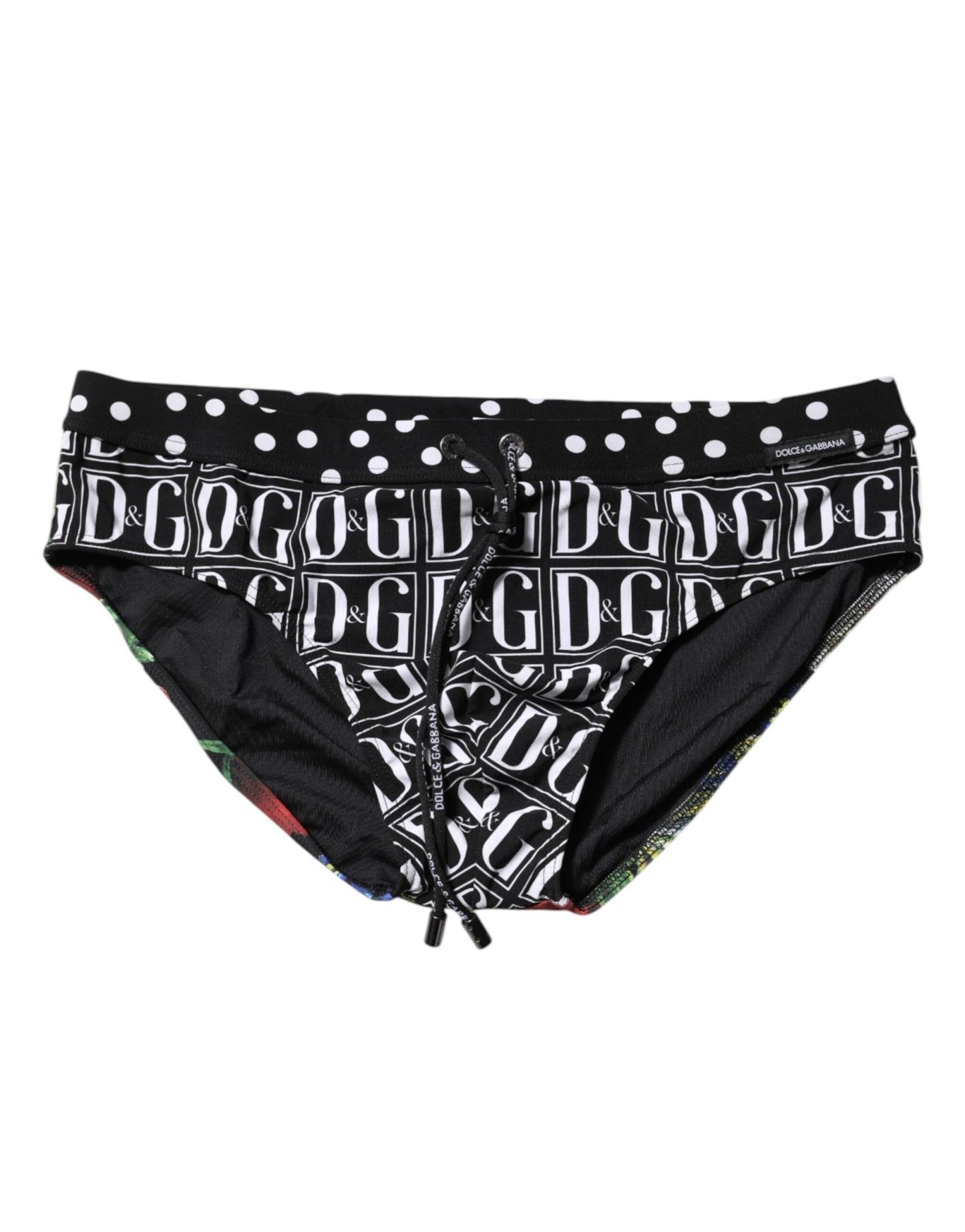 Dolce & Gabbana Black Floral Logo Beachwear Men Brief Swimwear – IT4 | S par Dolce & Gabbana | Disponible sur Sandy Store ByNet
