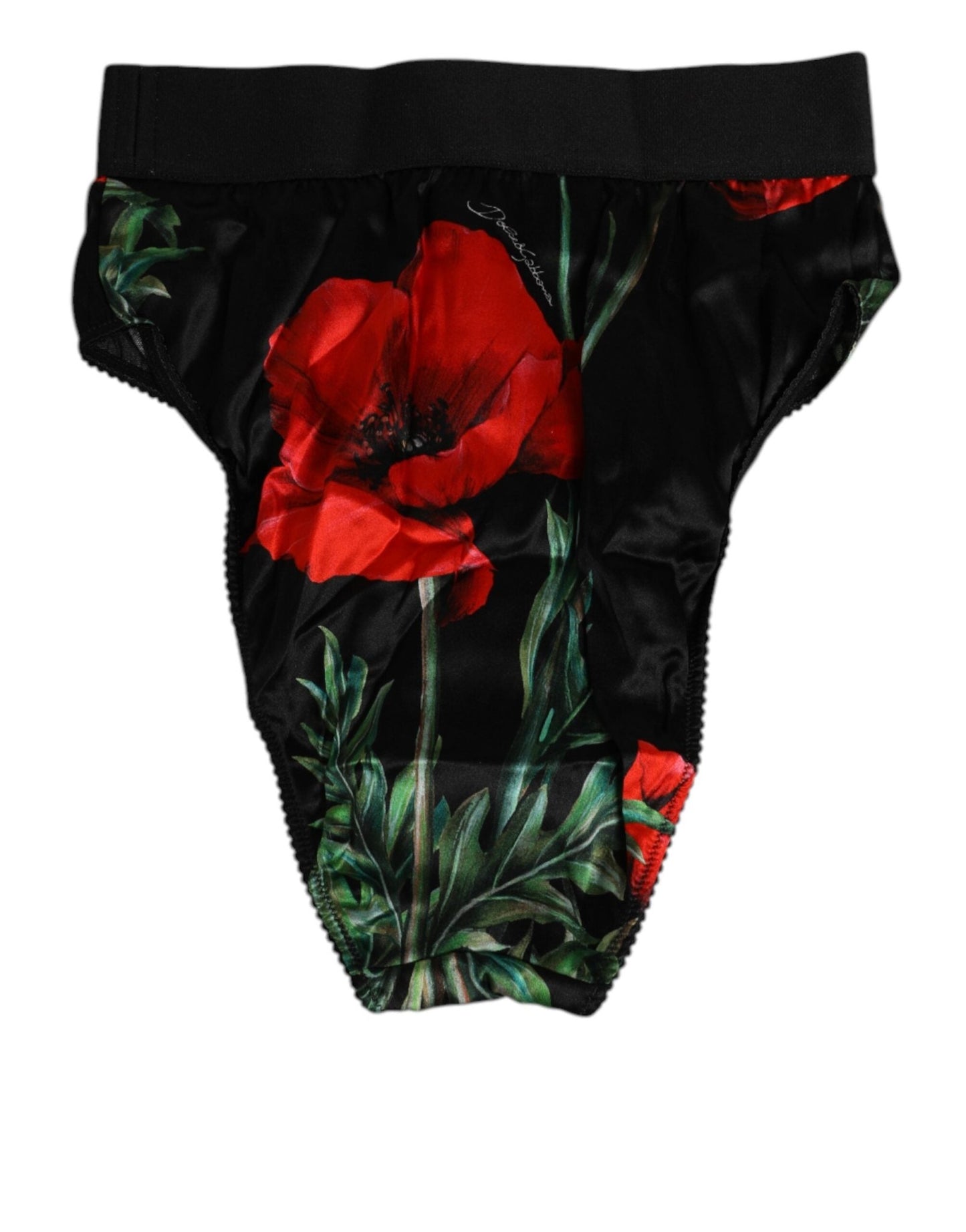 Dolce & Gabbana Black Floral Print High Waist Sheer Mesh Underwear – IT3 | M par Dolce & Gabbana | Disponible sur Sandy Store ByNet