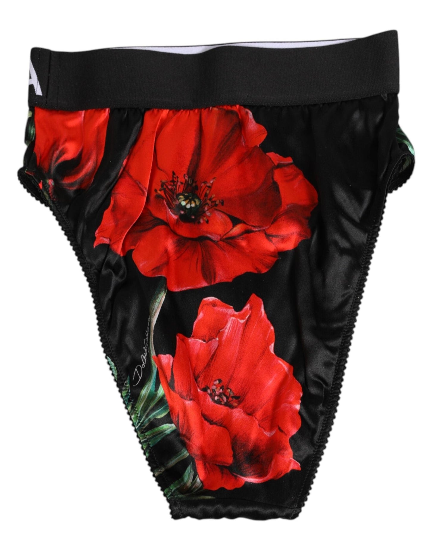 Dolce & Gabbana Black Floral Silk High Waist Panty Underwear – IT1 | XS par Dolce & Gabbana | Disponible sur Sandy Store ByNet