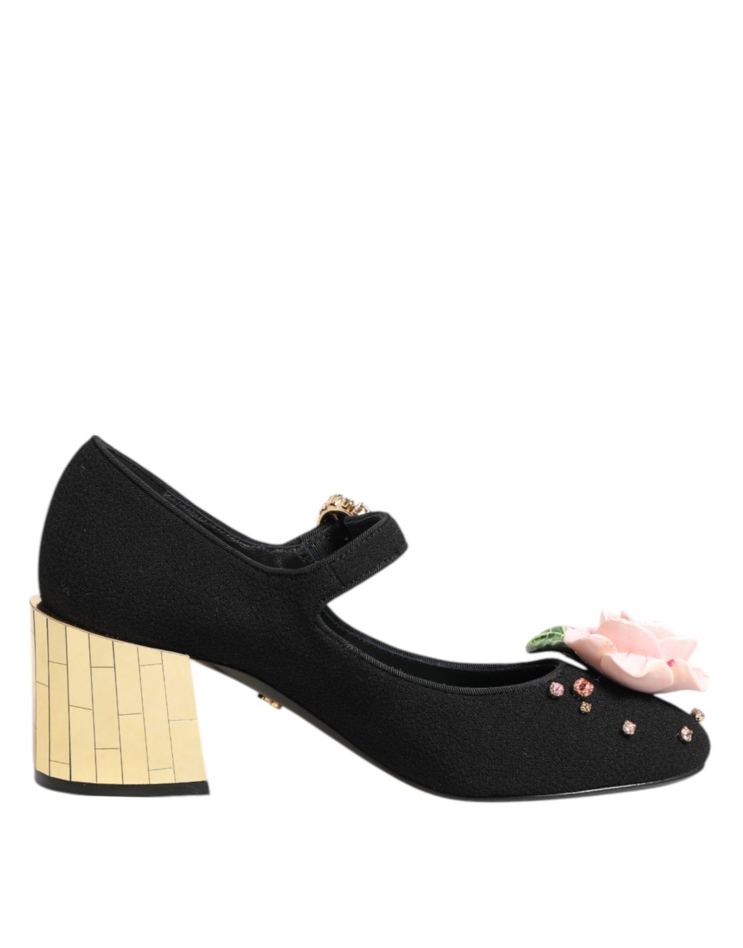 Dolce & Gabbana Black Flower Crystal Embellished Mary Jane Shoes – EU35/US4.5 par Dolce & Gabbana | Disponible sur Sandy Store ByNet