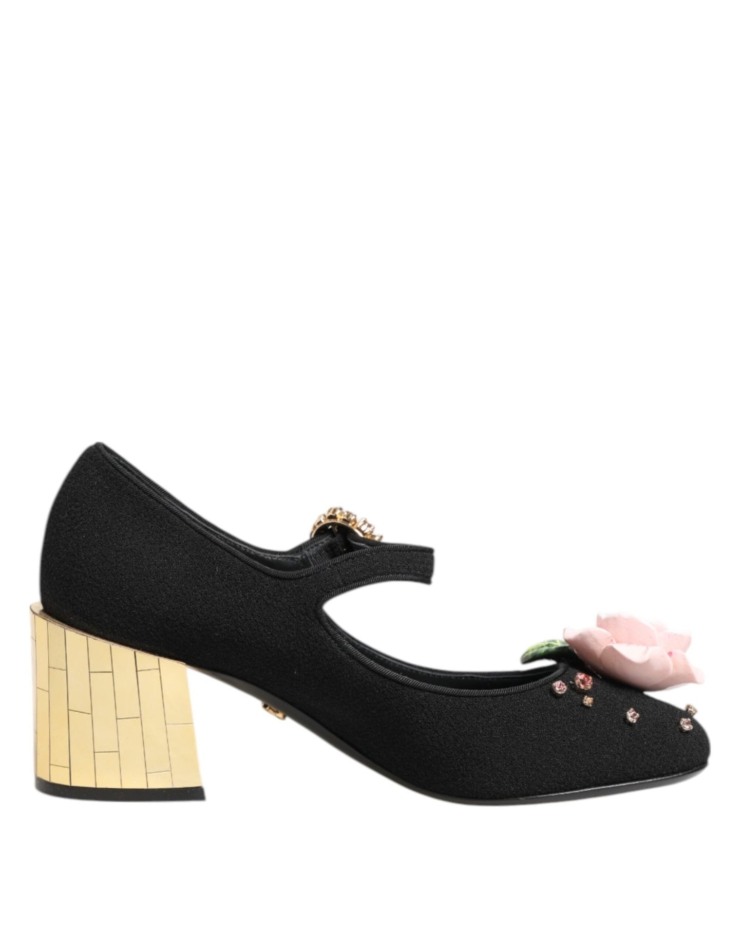 Dolce & Gabbana Black Flower Crystal Embellished Mary Jane Shoes – EU36/US5.5 par Dolce & Gabbana | Disponible sur Sandy Store ByNet