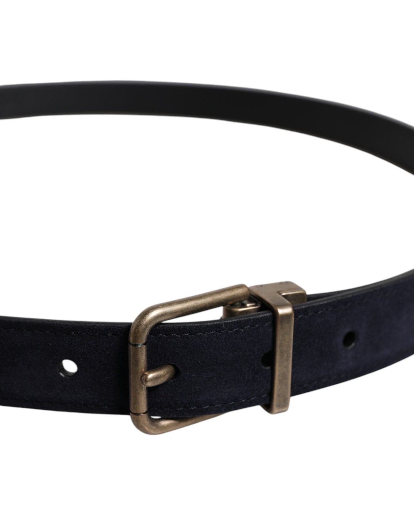 Dolce & Gabbana Black Goat Leather Metal Buckle Classic Belt - Sandy Store ByNet