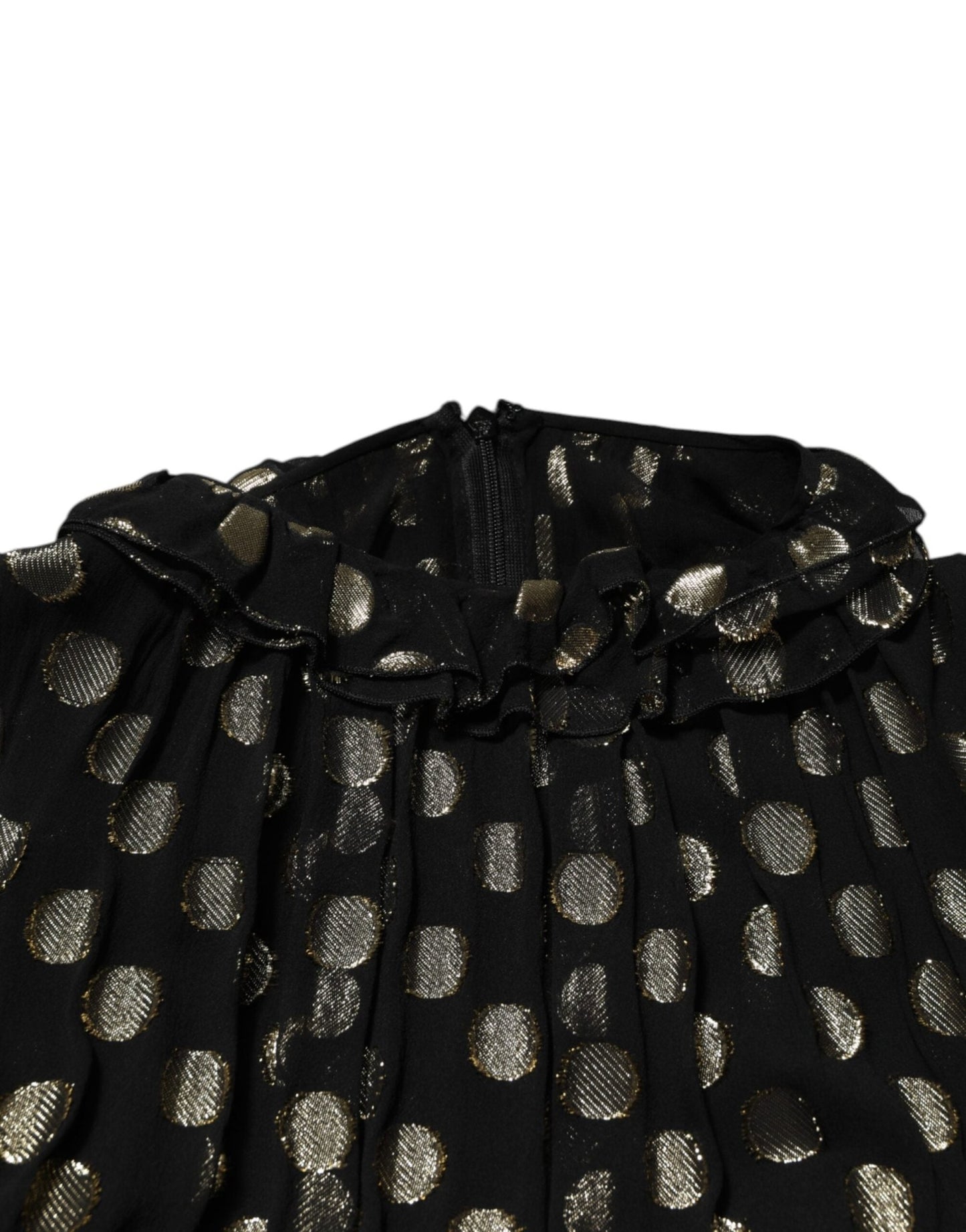 Dolce & Gabbana Black Gold Polka Dot Silk Brocade Mini Dress – IT40|S par Dolce & Gabbana | Disponible sur Sandy Store ByNet