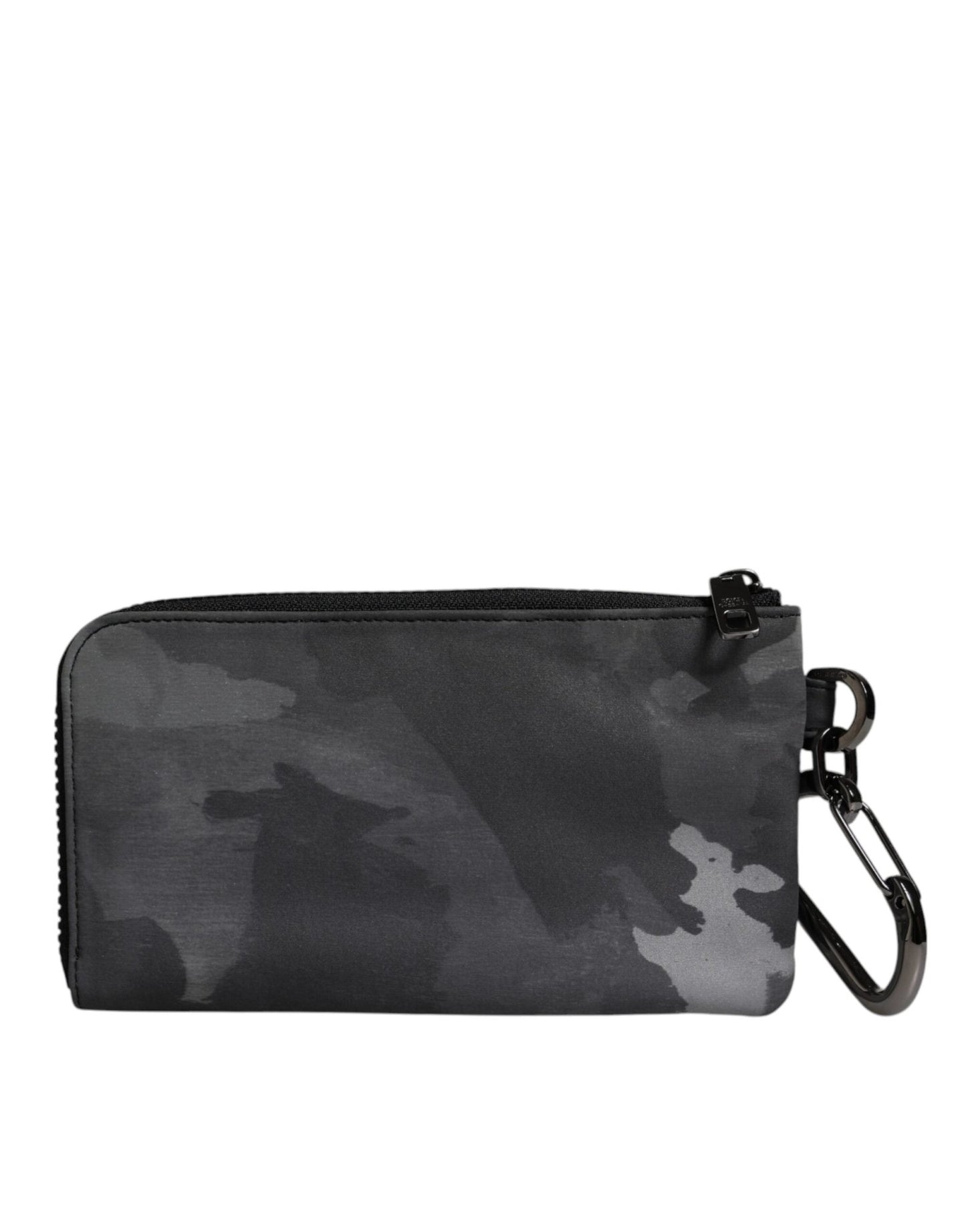 Dolce & Gabbana Black Gray Camouflage Logo Plaque Keyring Pouch Bag - Sandy Store ByNet