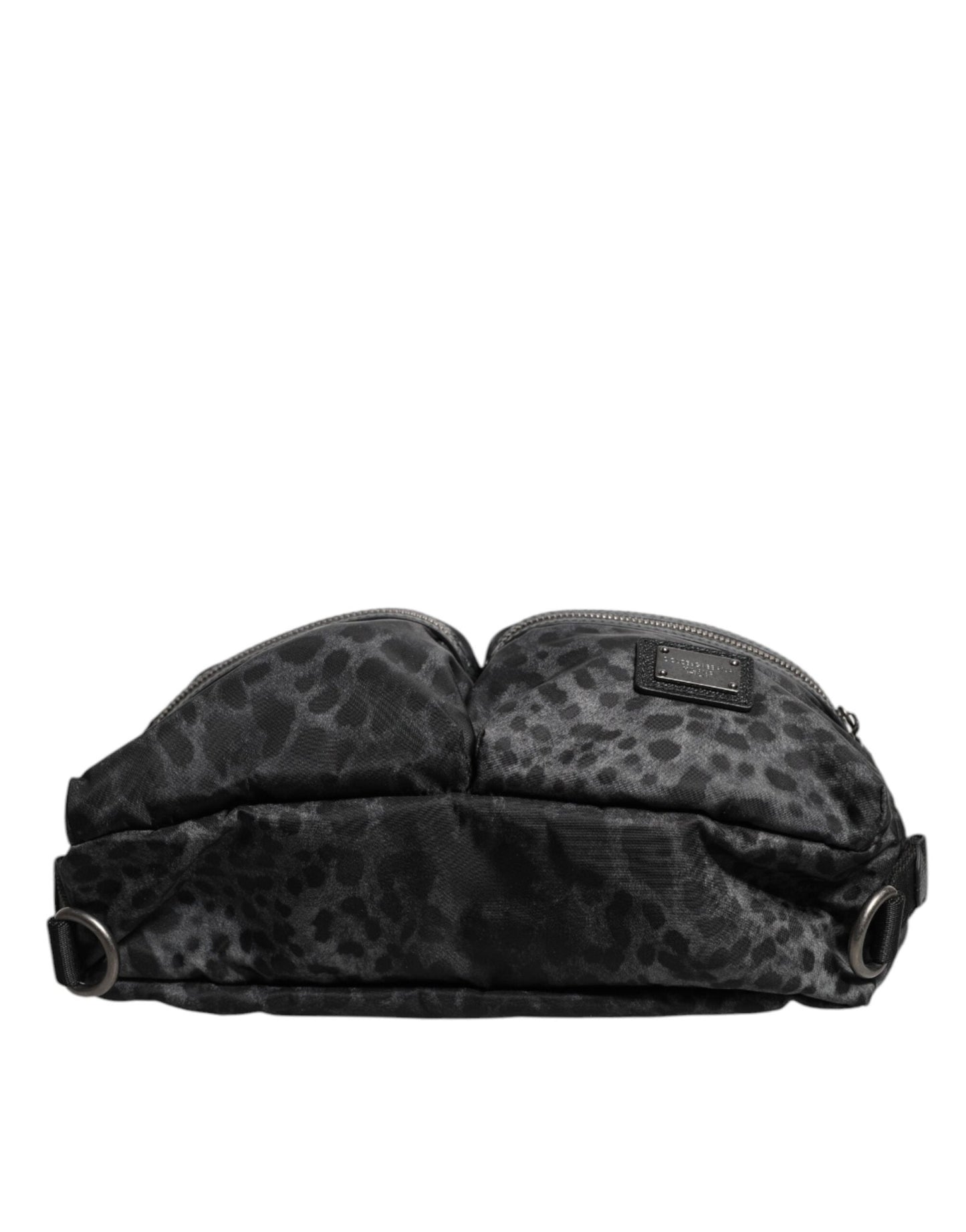 Dolce & Gabbana Black Gray Leopard DG Logo Belt Waist Fanny Pack Bag - Sandy Store ByNet