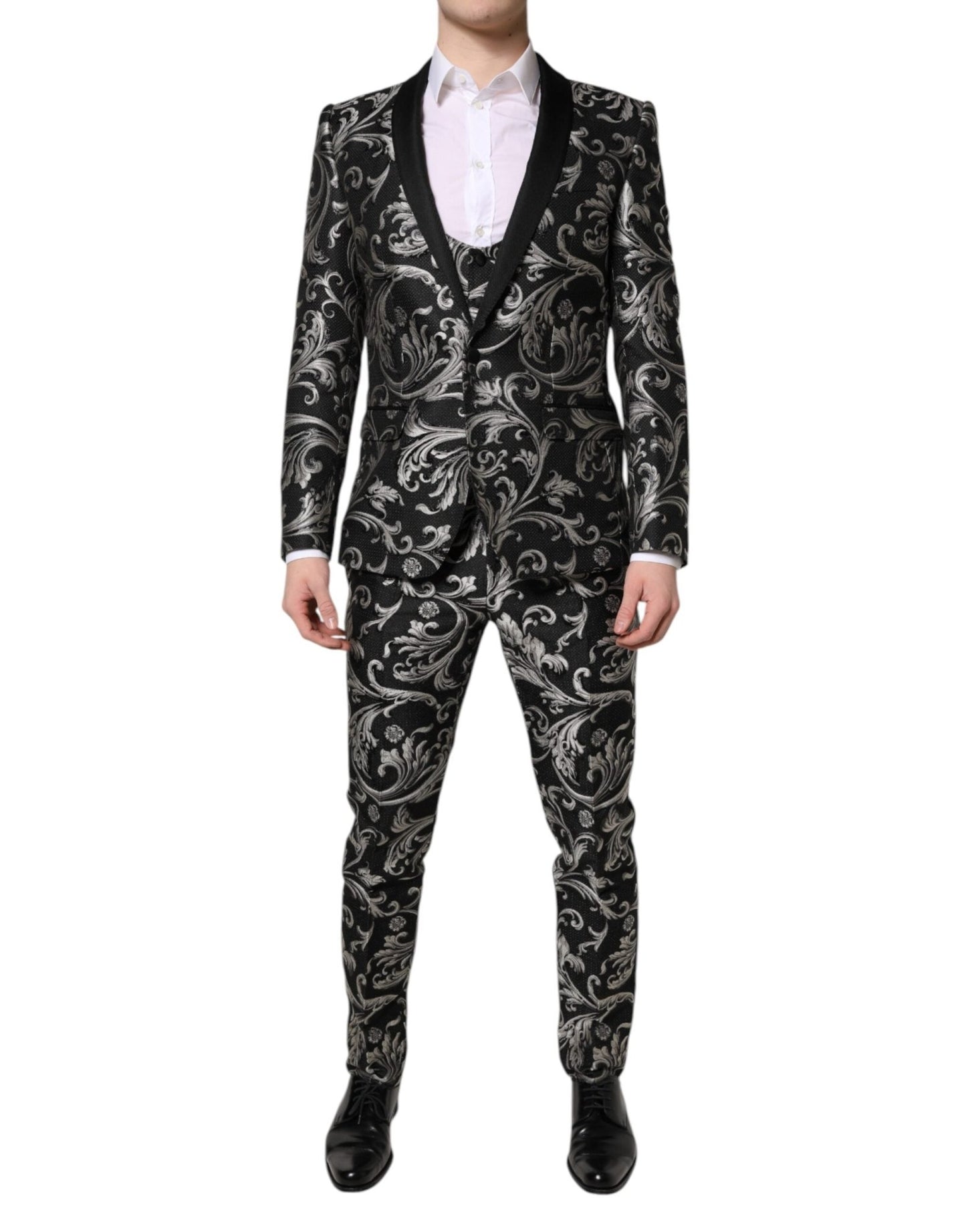 Dolce & Gabbana Black Gray MARTINI Jacquard Men 3 Piece Suit – IT48 | M par Dolce & Gabbana | Disponible sur Sandy Store ByNet