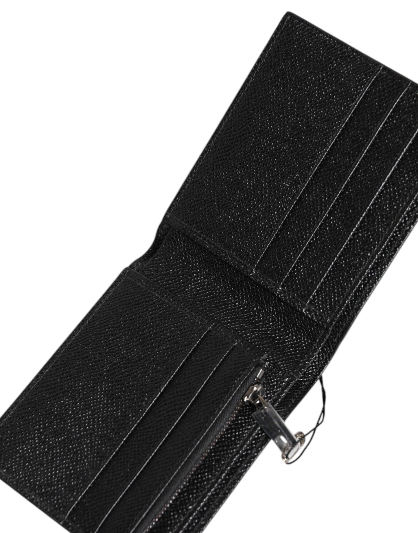 Dolce & Gabbana Black Green Leather DG Plaque Bifold Card Holder Wallet - Sandy Store ByNet