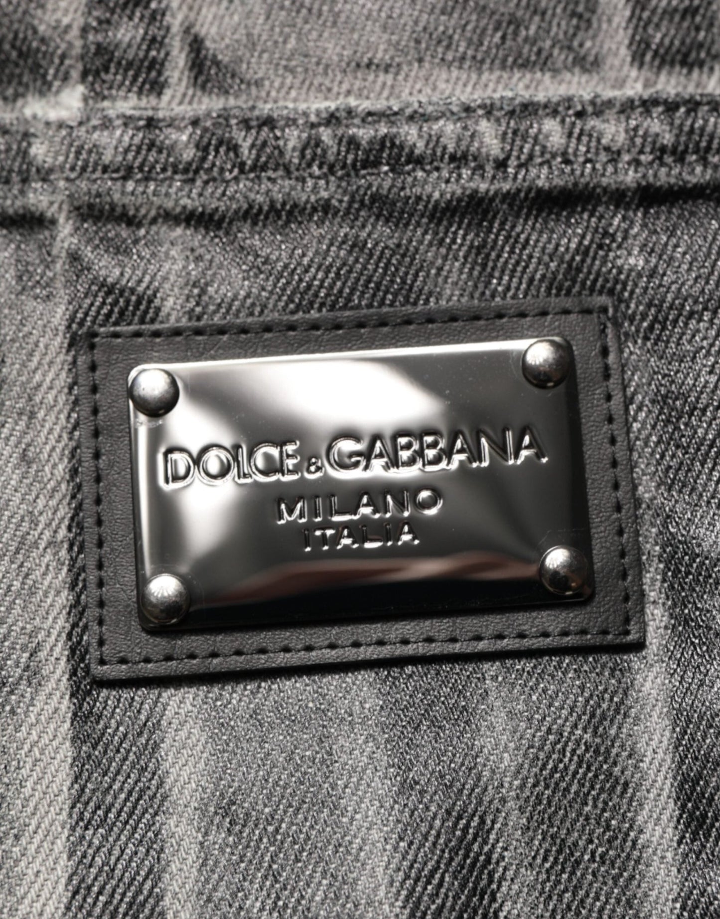 Dolce & Gabbana Black Grey Graphic Print Denim Pants Jeans – IT48 | M par Dolce & Gabbana | Disponible sur Sandy Store ByNet