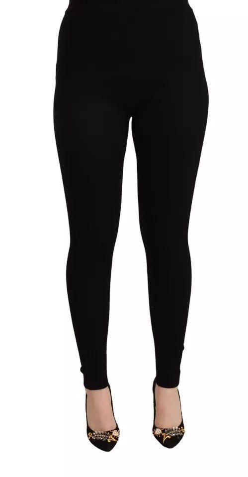 Dolce & Gabbana Black High Waist Stretch Pants Tights – IT44 | L par Dolce & Gabbana | Disponible sur Sandy Store ByNet