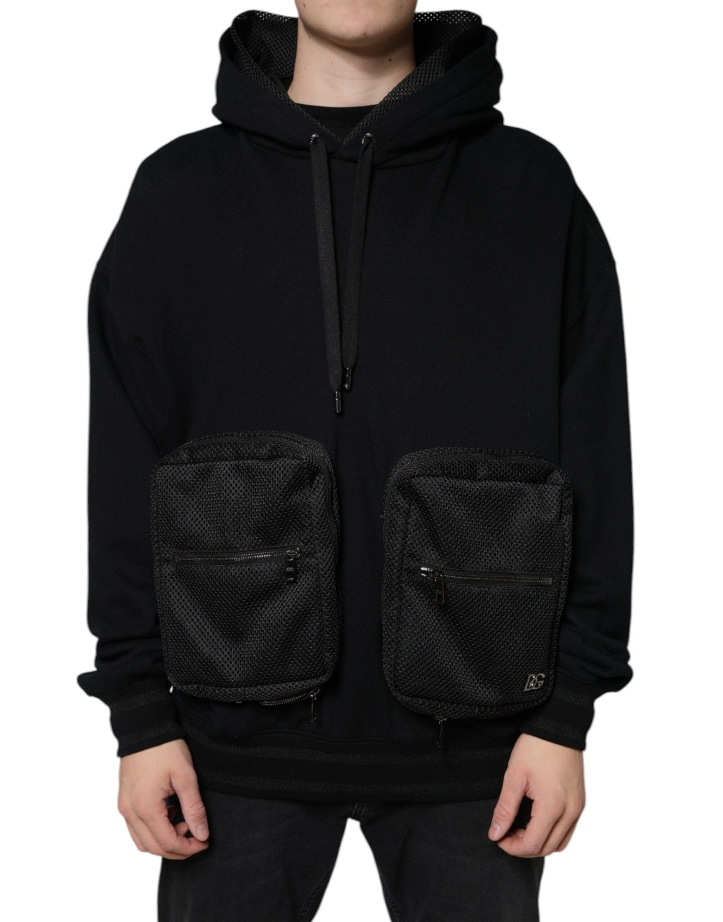Dolce & Gabbana Black Hooded Pullover Men Sweatshirt Sweater – IT50 | L par Dolce & Gabbana | Disponible sur Sandy Store ByNet