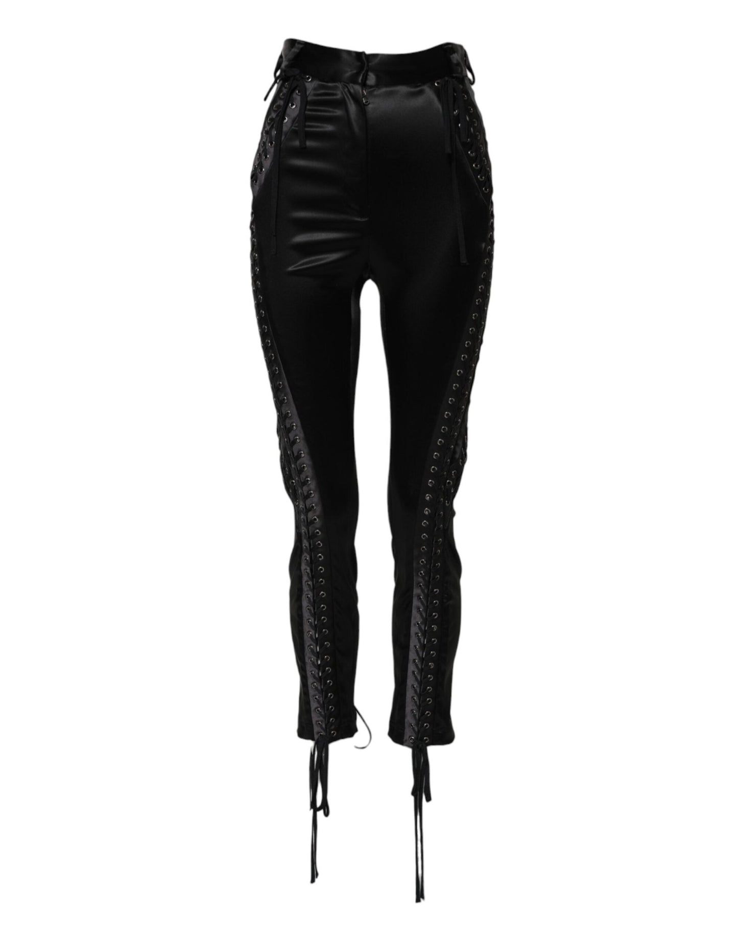 Dolce & Gabbana Black Lace Details High Waist Skinny Pants – IT40|S par Dolce & Gabbana | Disponible sur Sandy Store ByNet