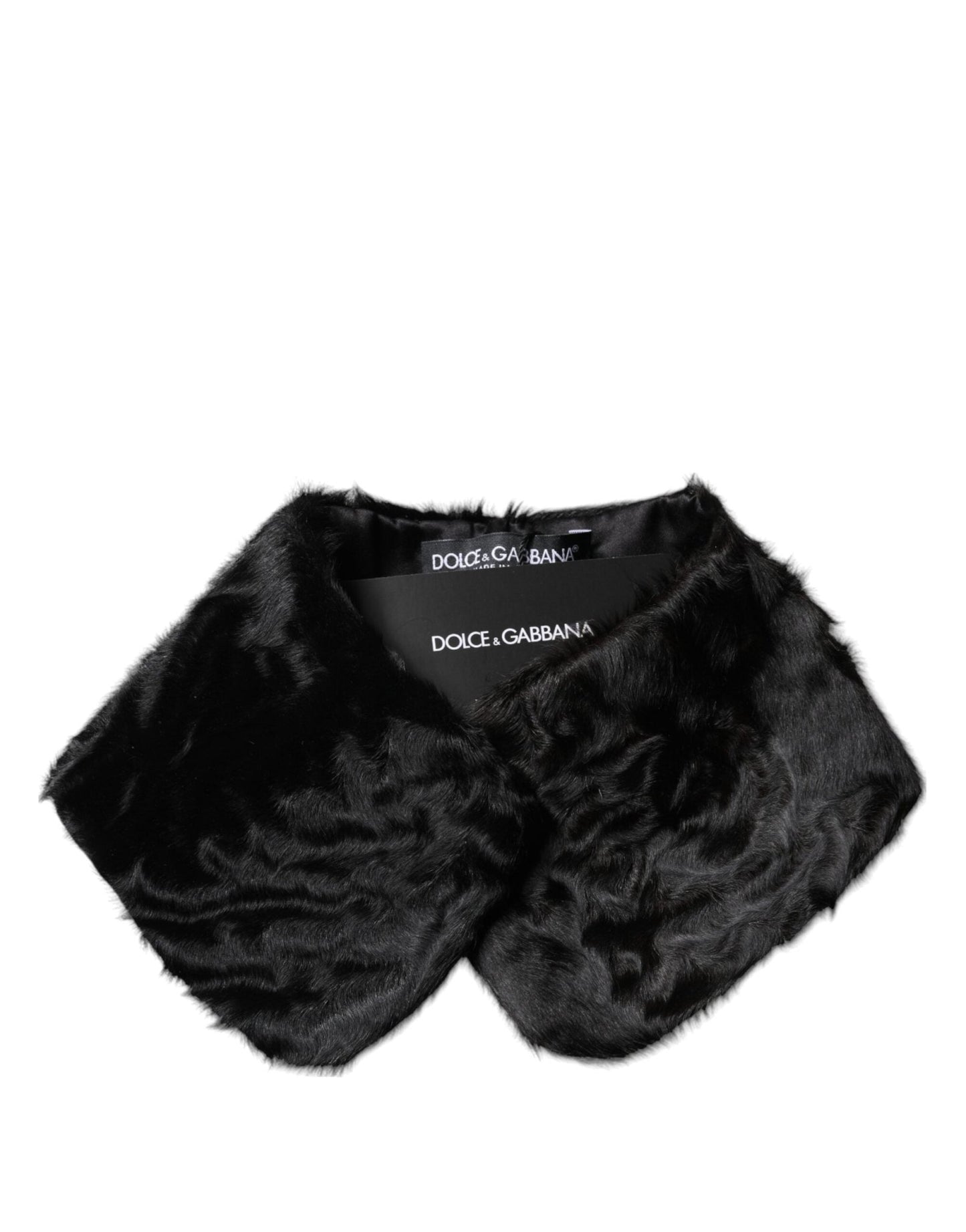 Dolce & Gabbana Black Lamb Fur Collar Women Neck Wrap Scarf – par Dolce & Gabbana | Disponible sur Sandy Store ByNet