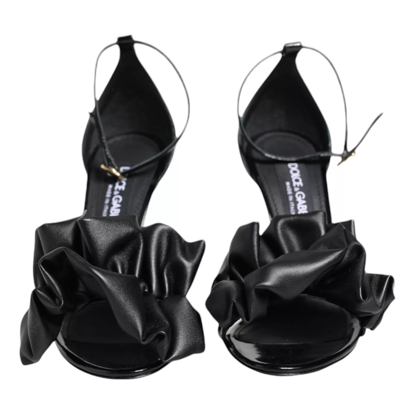 Dolce & Gabbana Black Leather Ankle Strap Heel Sandals Shoes – EU38/US7.5 par Dolce & Gabbana | Disponible sur Sandy Store ByNet