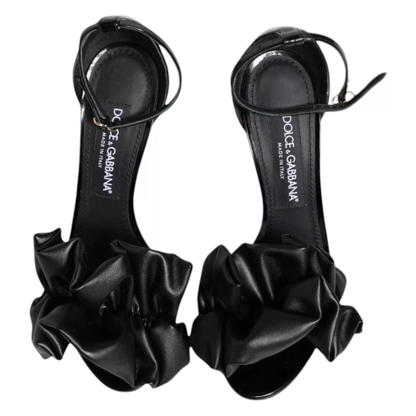Dolce & Gabbana Black Leather Ankle Strap Heel Sandals Shoes – EU38/US7.5 par Dolce & Gabbana | Disponible sur Sandy Store ByNet
