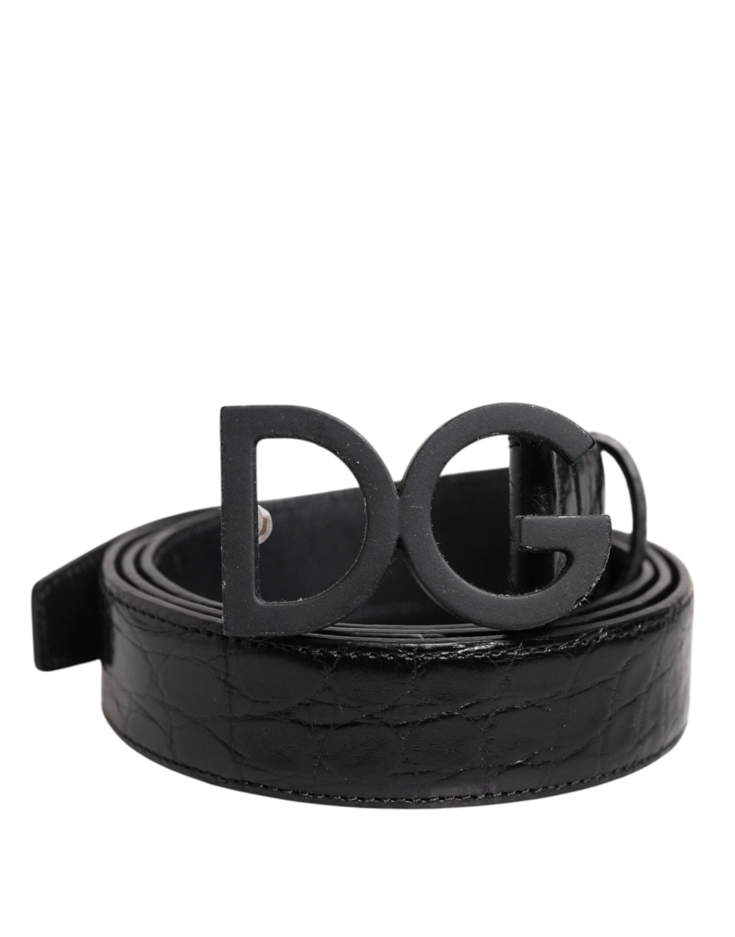 Dolce & Gabbana Black Leather Classic Metal DG Buckle Belt – 110 cm / 44 Inches par Dolce & Gabbana | Disponible sur Sandy Store ByNet