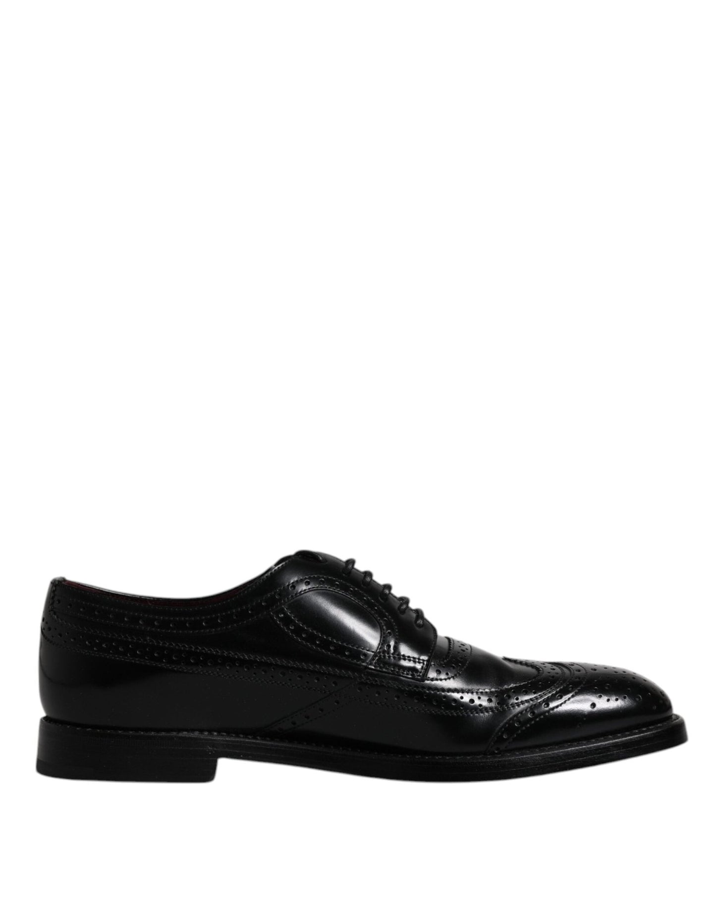 Dolce & Gabbana Black Leather Derby Wingtip Formal Shoes - Sandy Store ByNet