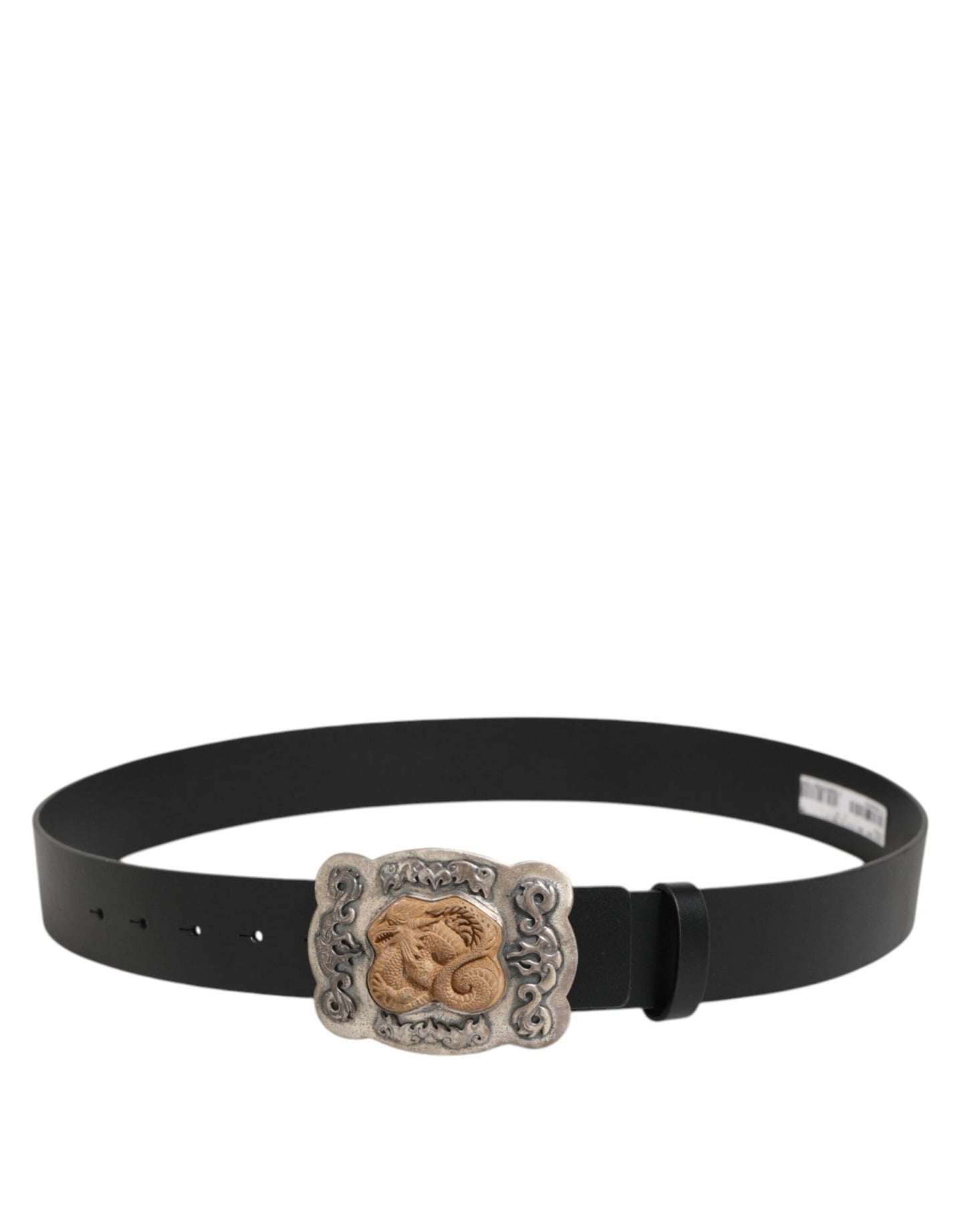 Dolce & Gabbana Black Leather Gothic Dragon Metal Buckle Belt – 100 cm / 40 Inches par Dolce & Gabbana | Disponible sur Sandy Store ByNet