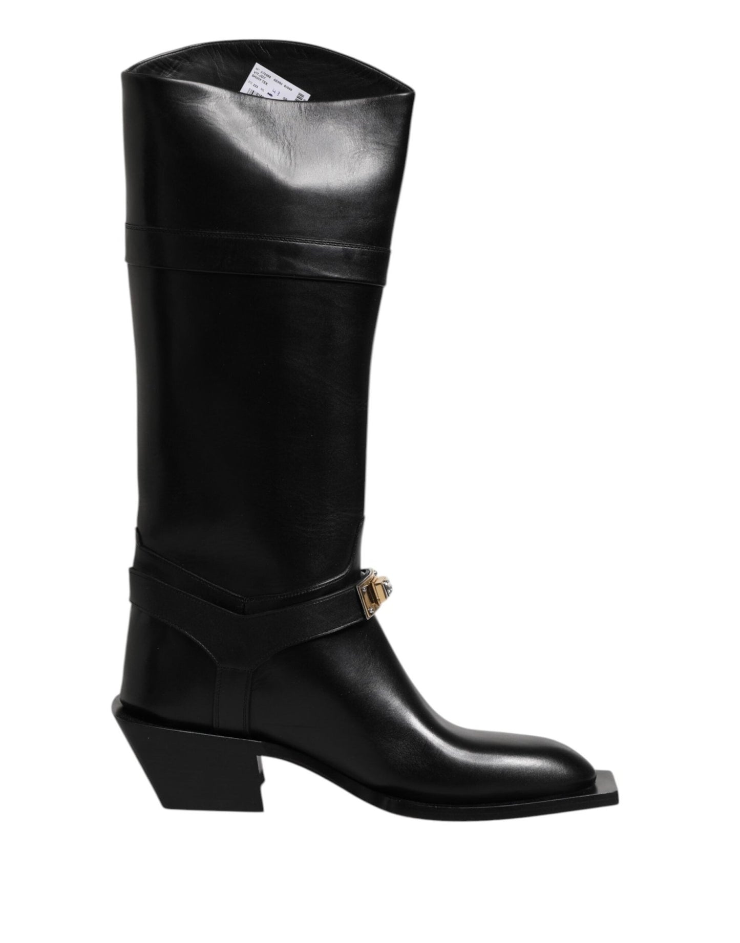 Dolce & Gabbana Black Leather High Boots Flats Shoes – EU43/US10 par Dolce & Gabbana | Disponible sur Sandy Store ByNet