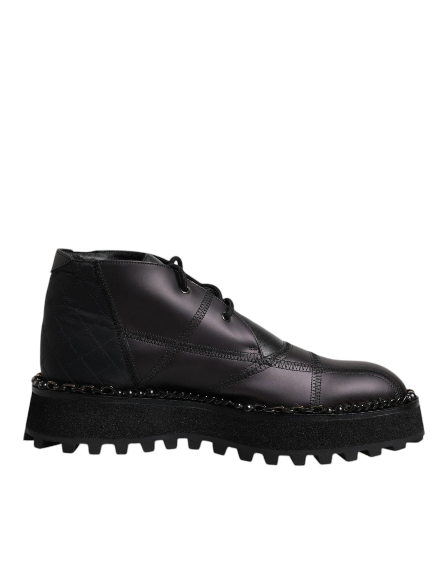 Dolce & Gabbana Black Leather Lace Up Ankle Boots Shoes – EU44/US11 par Dolce & Gabbana | Disponible sur Sandy Store ByNet