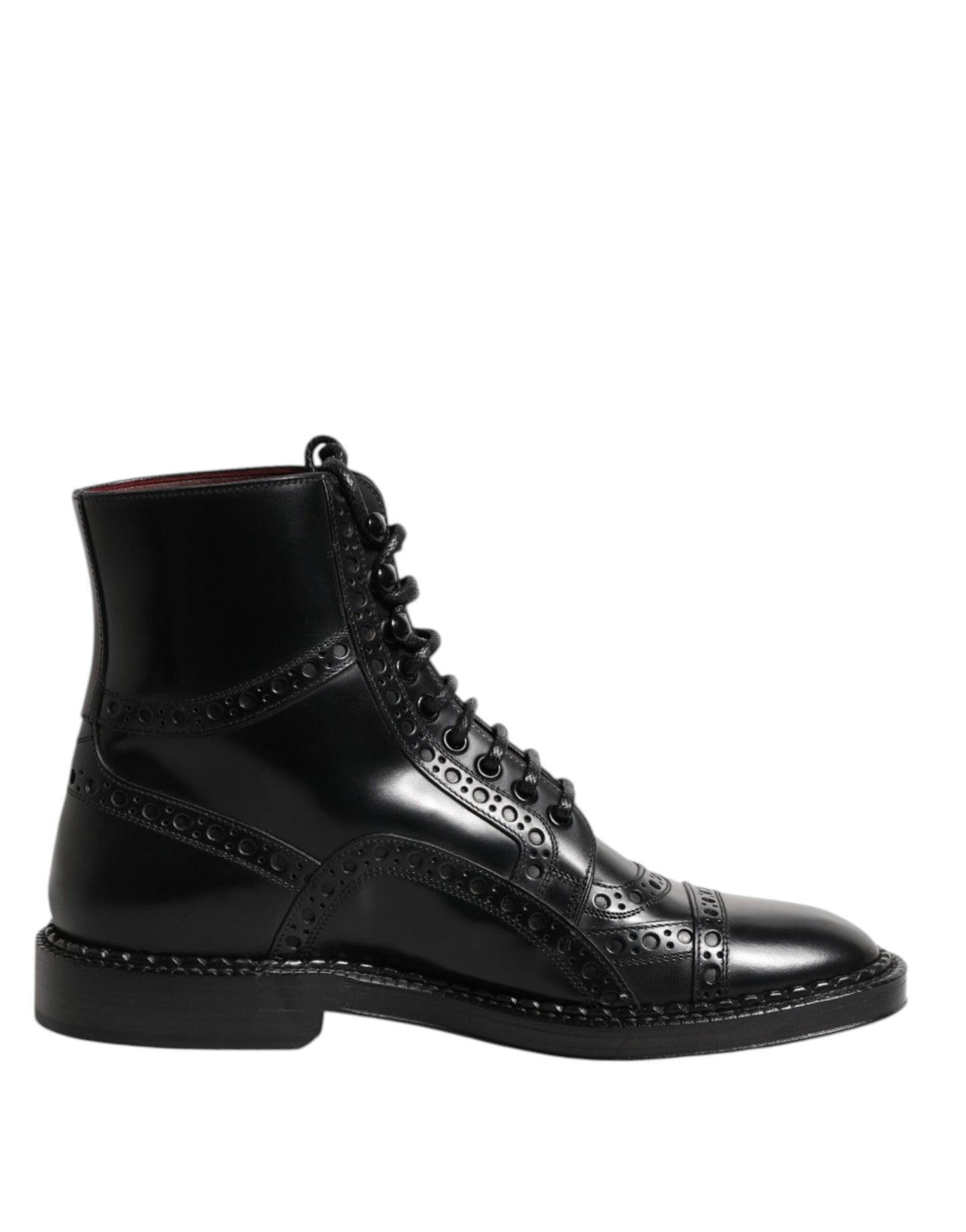 Dolce & Gabbana Black Leather Lace Up Mid Calf Boots Shoes – EU41/US8 par Dolce & Gabbana | Disponible sur Sandy Store ByNet