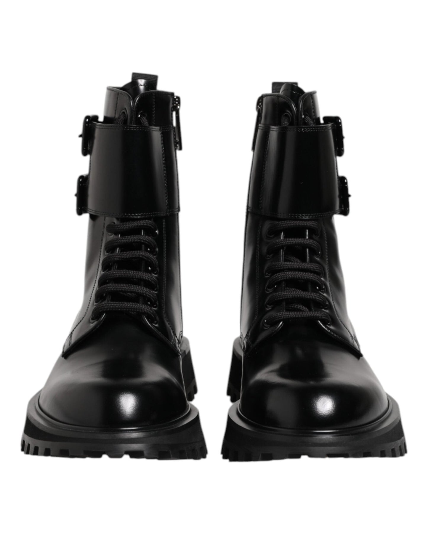 Dolce & Gabbana Black Leather Lace Up Mid Calf Boots Shoes – EU42/US9 par Dolce & Gabbana | Disponible sur Sandy Store ByNet