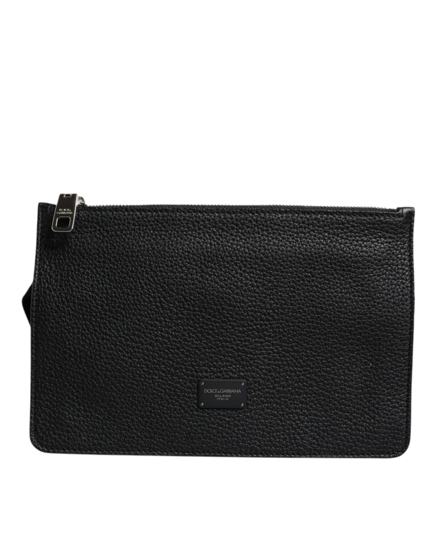 Dolce & Gabbana Black Leather Logo Plaque Purse Fanny Pack Bag - Sandy Store ByNet