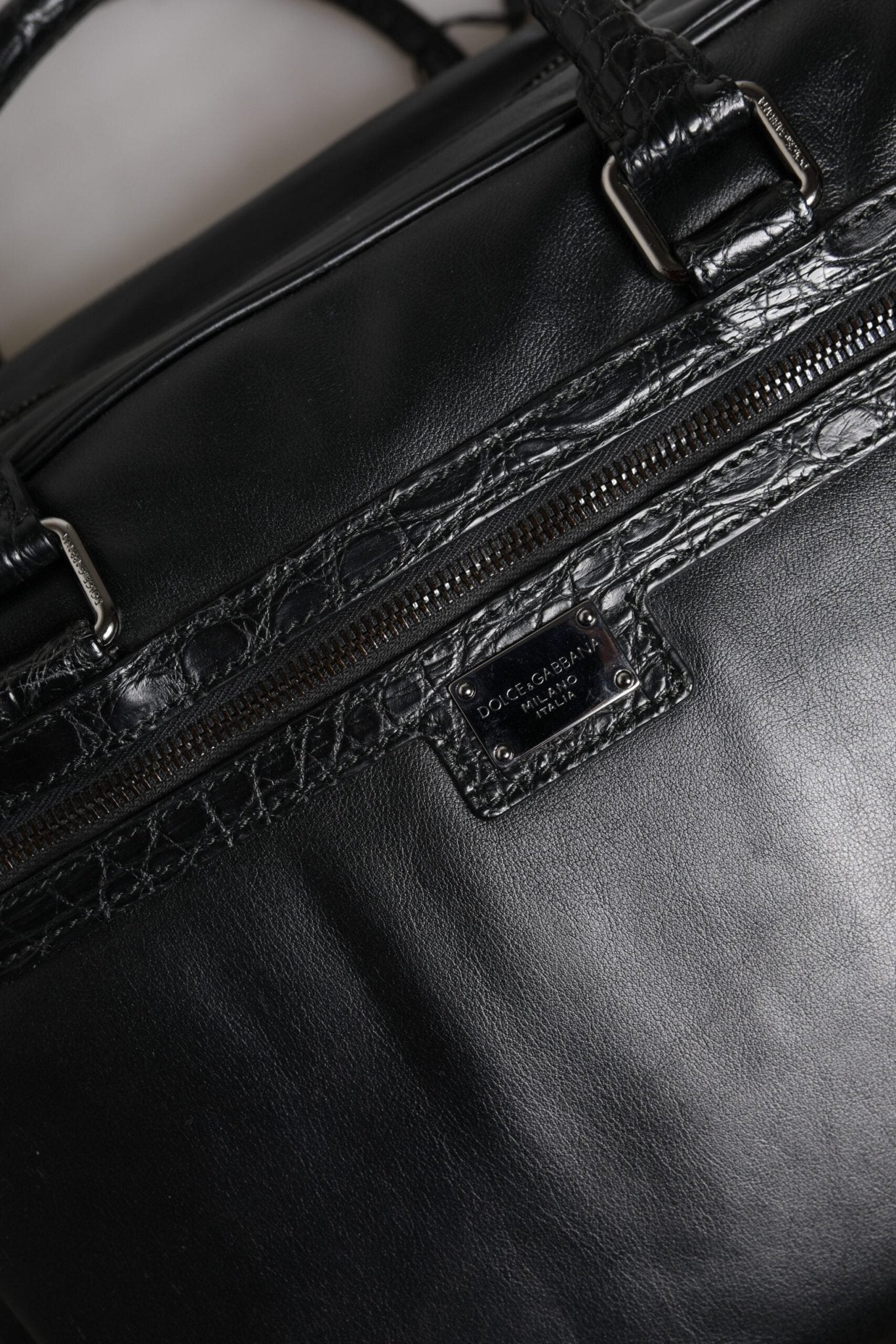 Dolce & Gabbana Black Leather Messenger Shoulder Strap Bag - Sandy Store ByNet