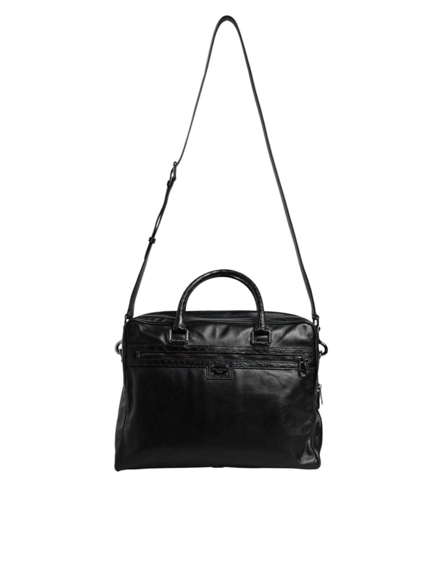 Dolce & Gabbana Black Leather Messenger Shoulder Strap Bag - Sandy Store ByNet