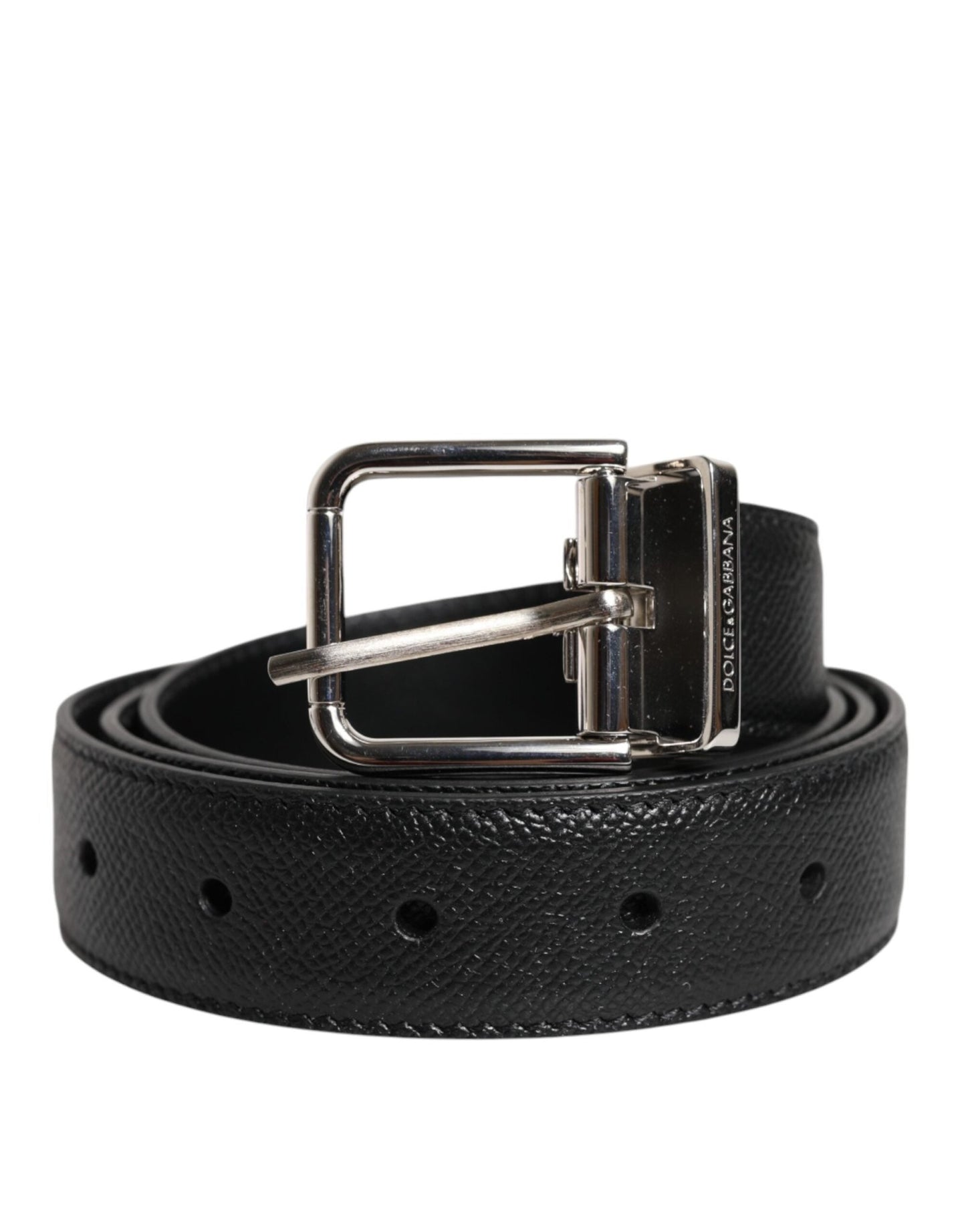Dolce & Gabbana Black Leather Metal Buckle Classic Belt - Sandy Store ByNet