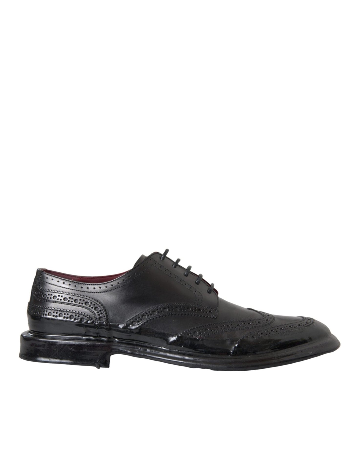 Dolce & Gabbana Black Leather Oxford Wingtip Formal Men Shoes - Sandy Store ByNet