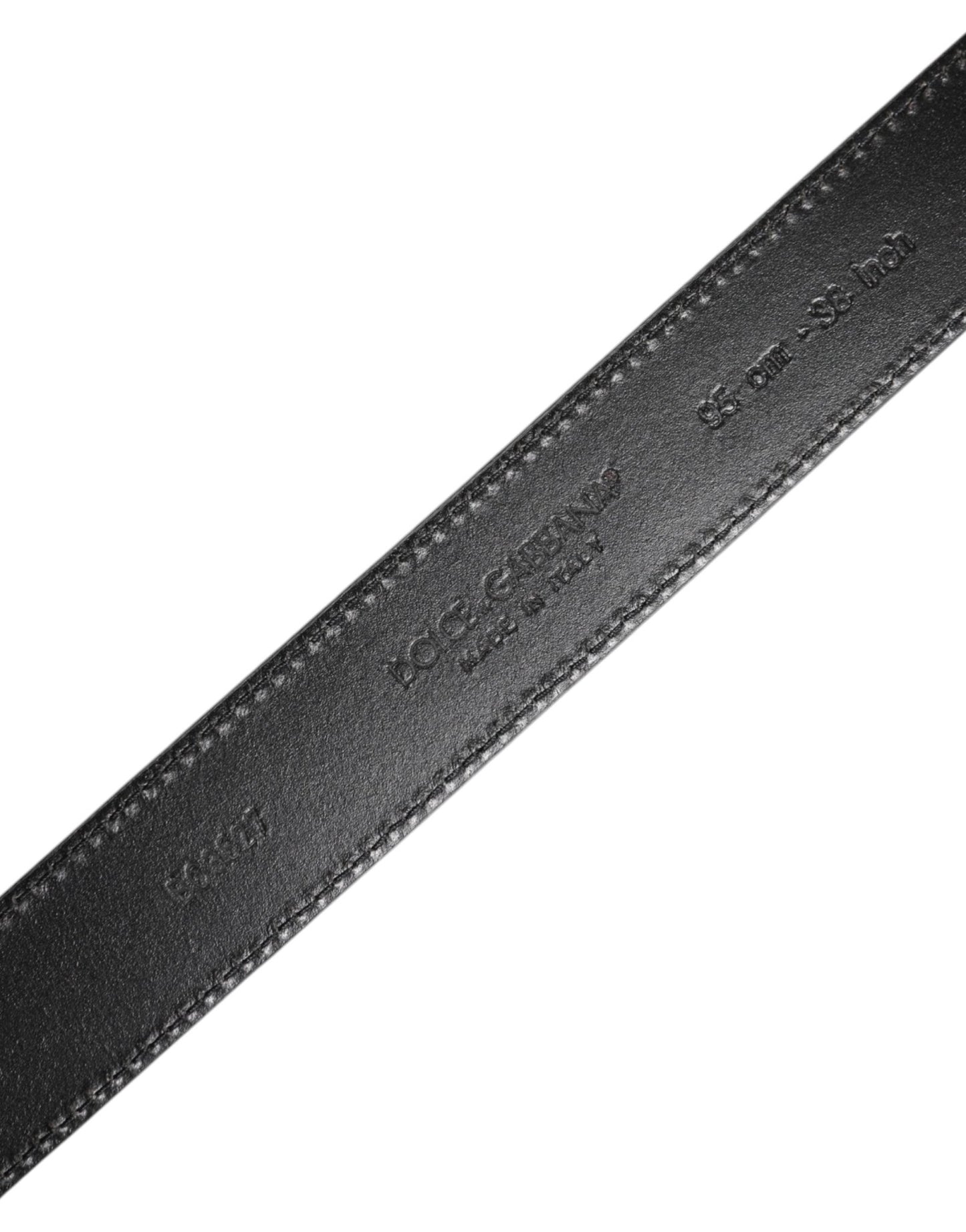 Dolce & Gabbana Black Leather Silver Metal Buckle Belt - Sandy Store ByNet