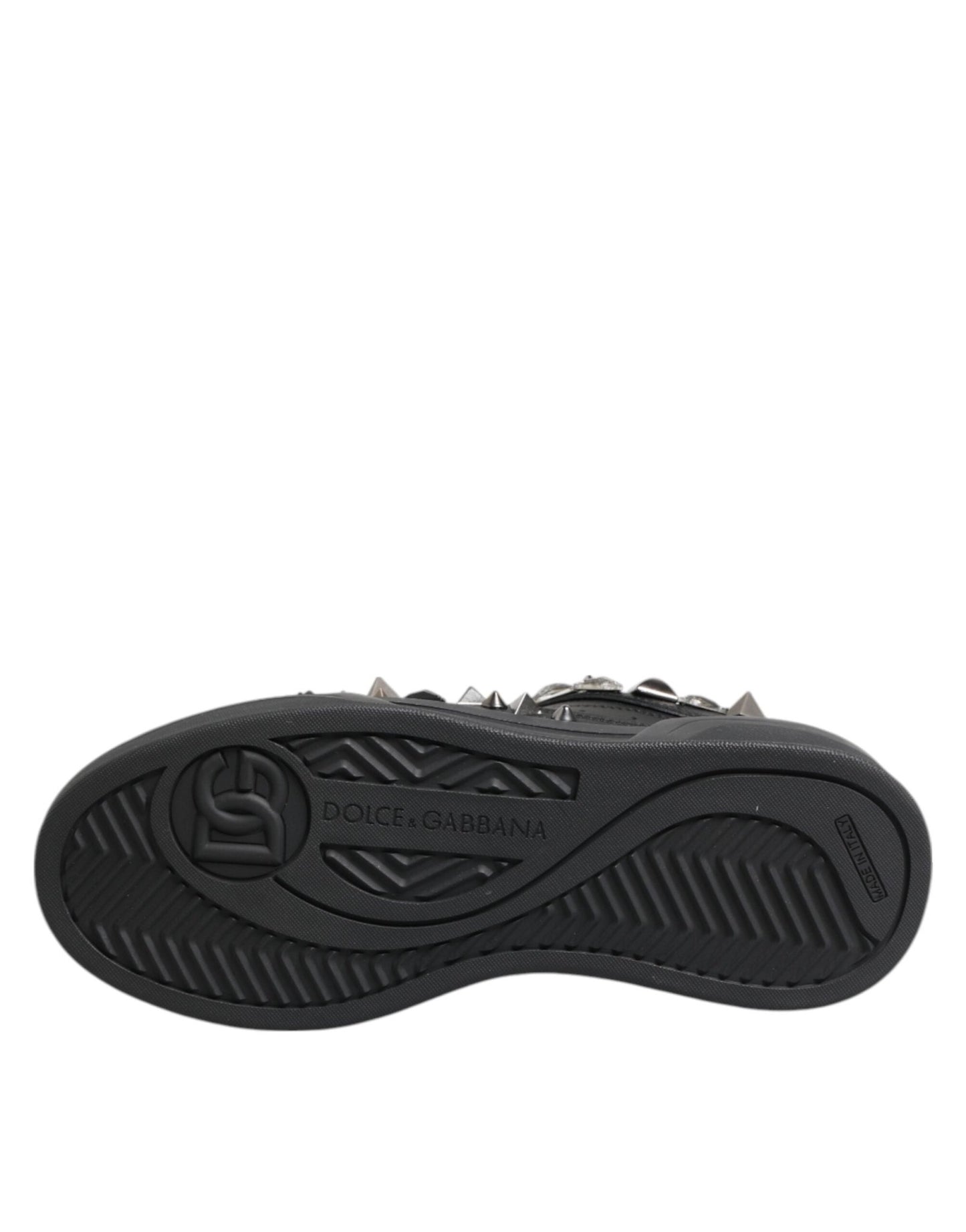 Dolce & Gabbana Black Leather Studded Low Top Sneakers Shoes – EU41/US8 par Dolce & Gabbana | Disponible sur Sandy Store ByNet