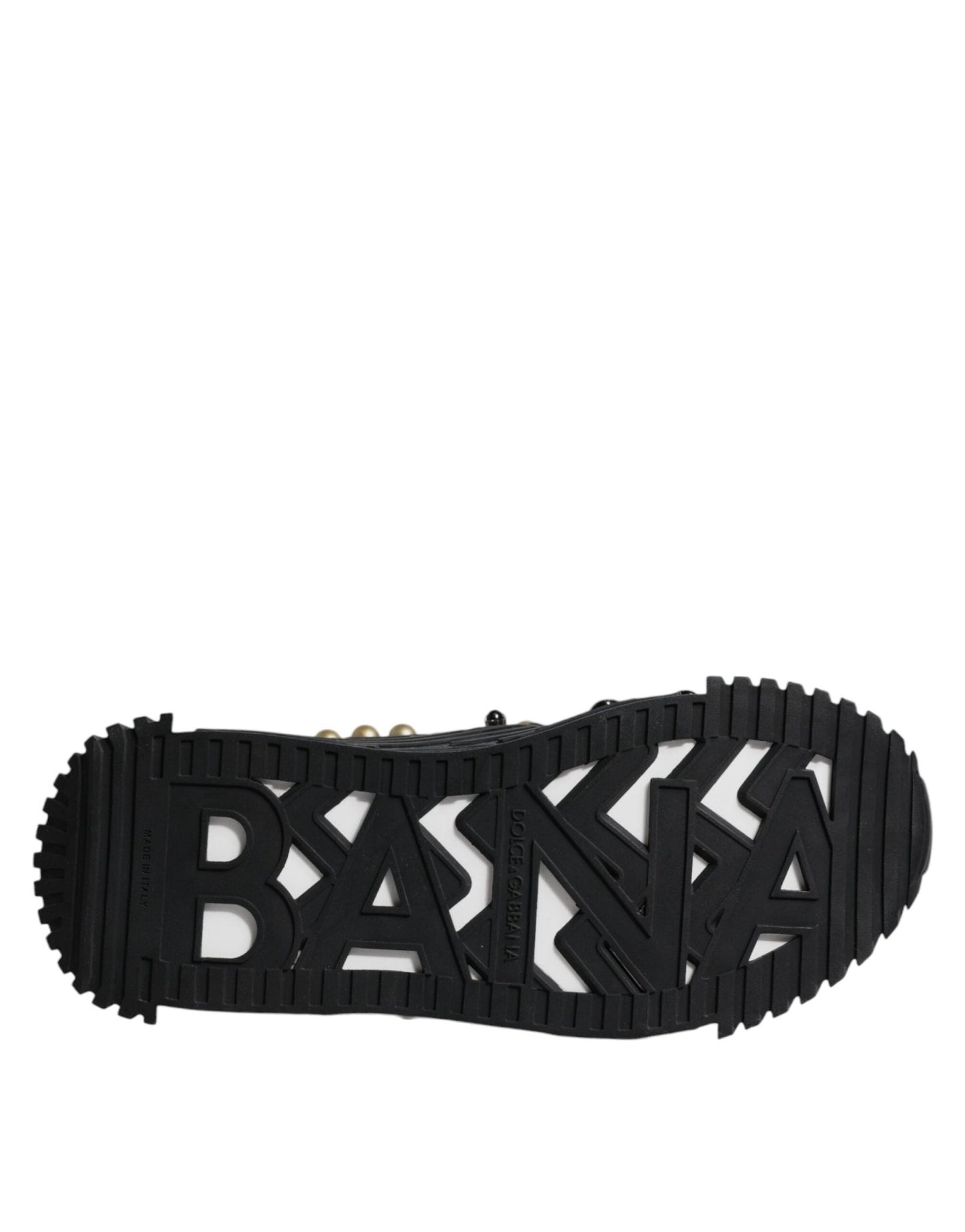 Dolce & Gabbana Black Leather Studded Slides Sandals Shoes - Sandy Store ByNet