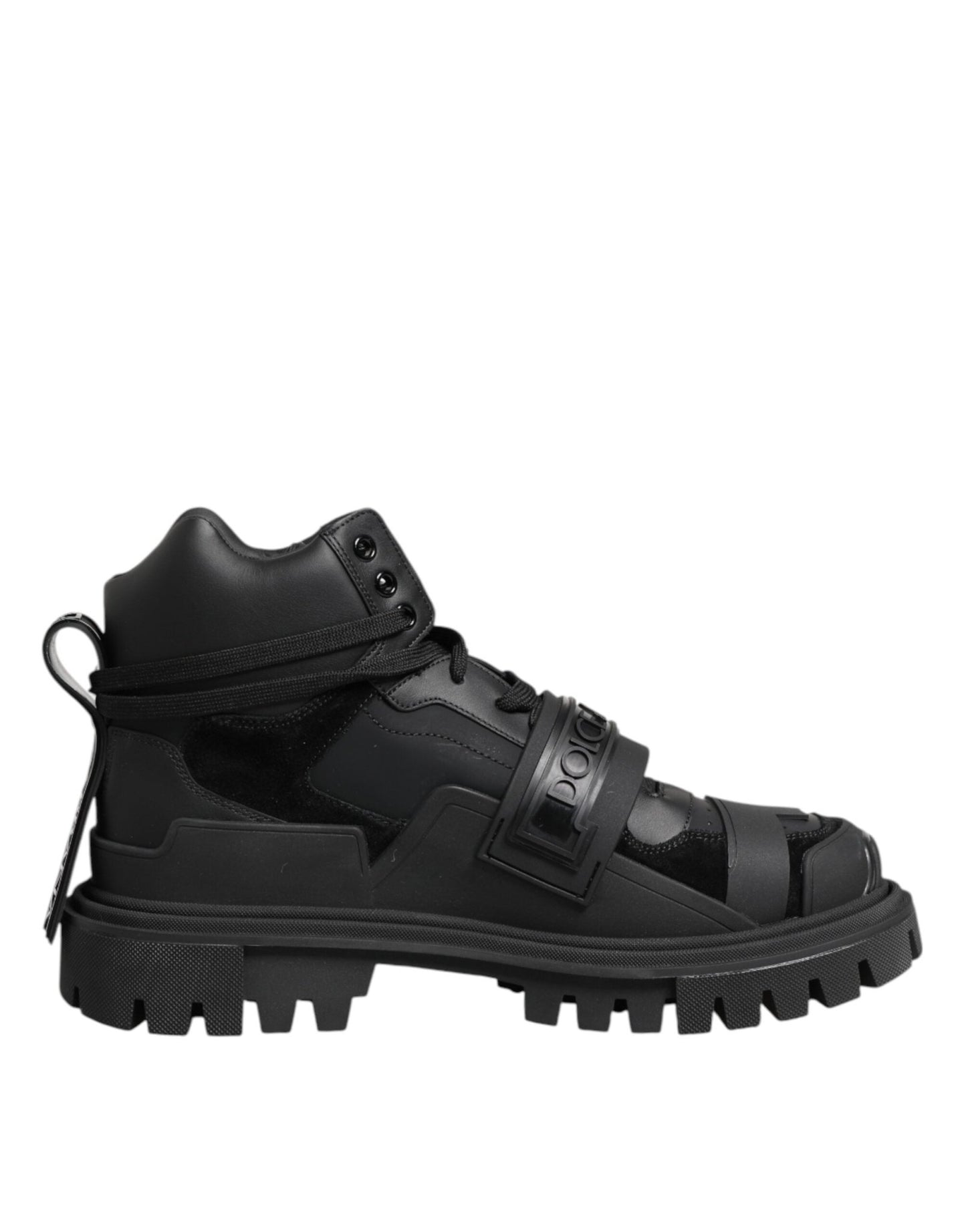 Dolce & Gabbana Black Leather Trekking Sneakers Boots Shoes – EU41/US8 par Dolce & Gabbana | Disponible sur Sandy Store ByNet