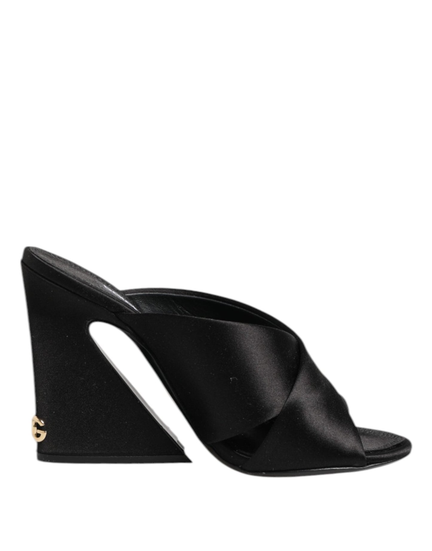 Dolce & Gabbana Black Logo KEIRA Satin Slides Sandals Shoes – EU35.5/US5 par Dolce & Gabbana | Disponible sur Sandy Store ByNet