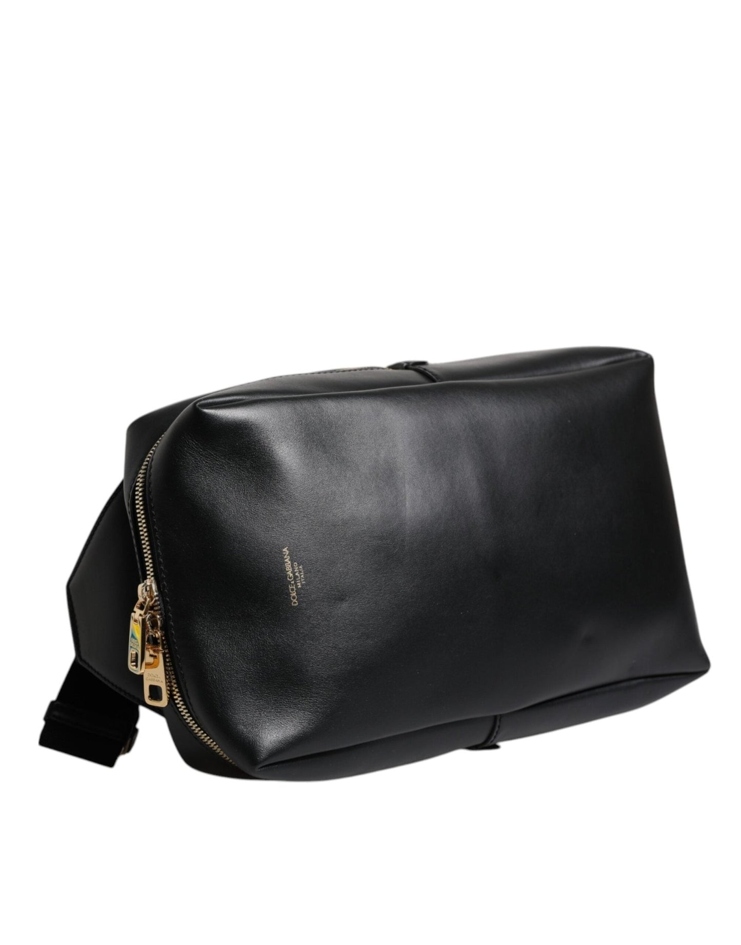 Dolce & Gabbana Black Logo Leather Belt Waist Shoulder Men Crossbody Bag - Sandy Store ByNet