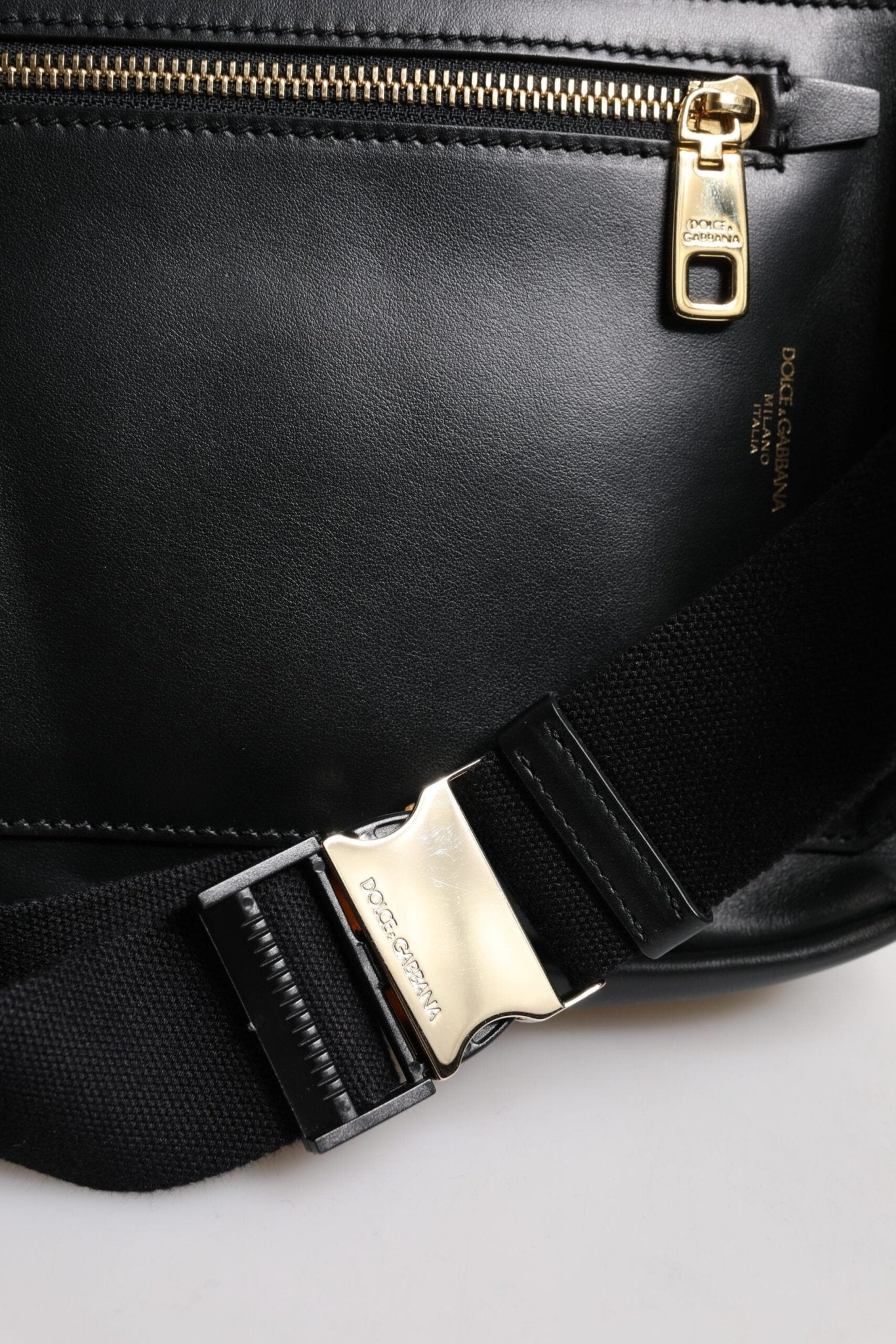 Dolce & Gabbana Black Logo Leather Belt Waist Shoulder Men Crossbody Bag - Sandy Store ByNet
