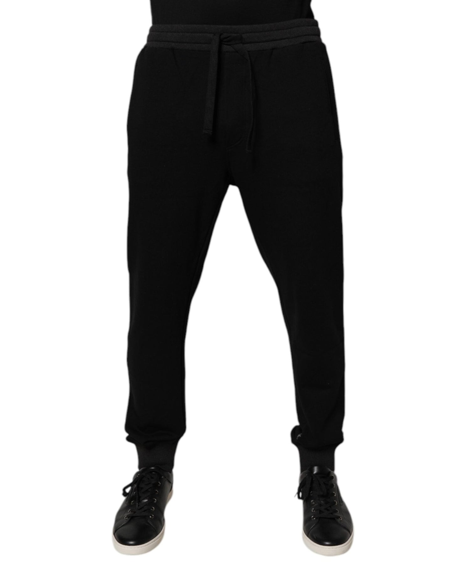 Dolce & Gabbana Black Logo Men Jogger Cotton Sweatpants Pants – IT48 | M par Dolce & Gabbana | Disponible sur Sandy Store ByNet
