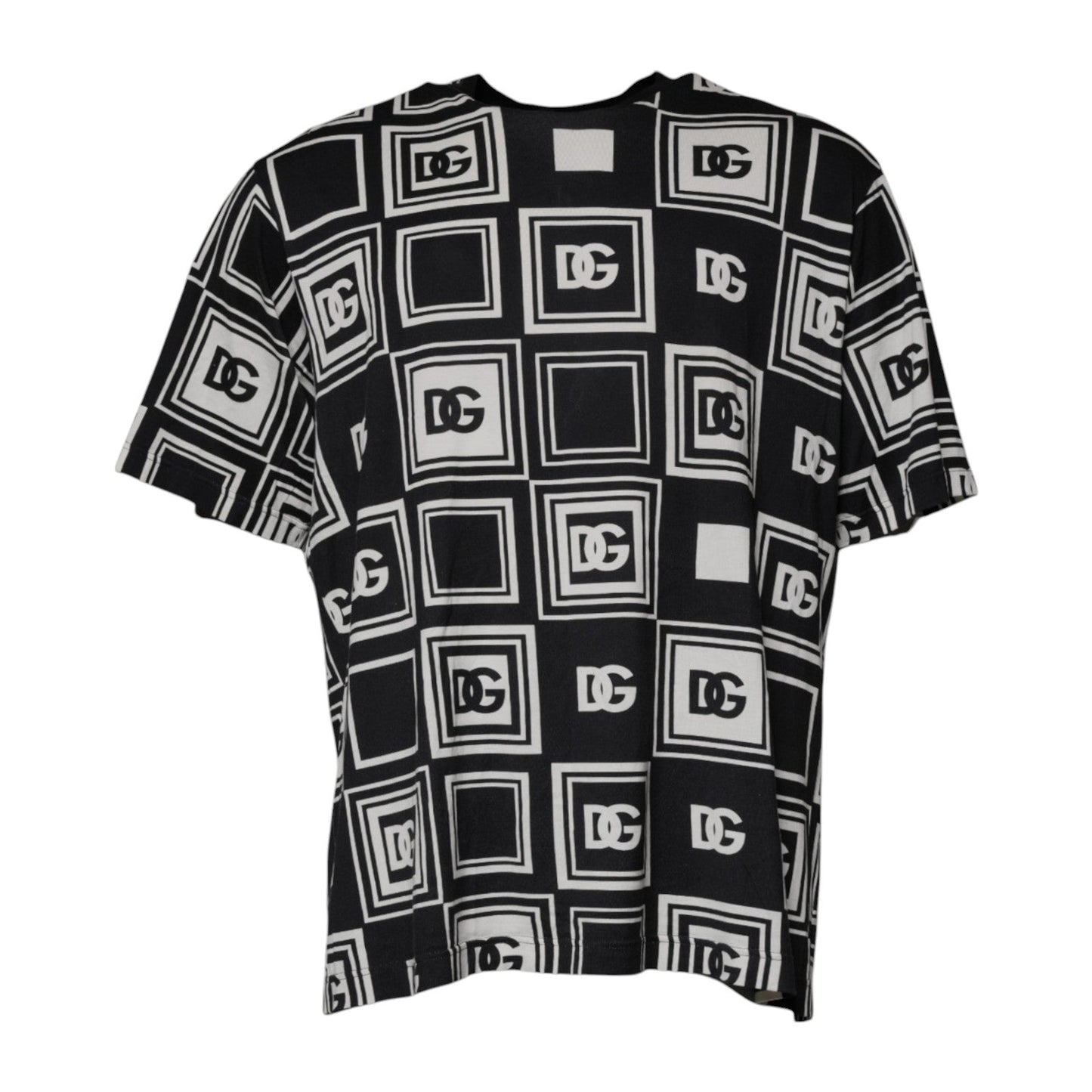 Dolce & Gabbana Black Logo Monogram Cotton Crew Neck T-shirt – IT54 | XL par Dolce & Gabbana | Disponible sur Sandy Store ByNet