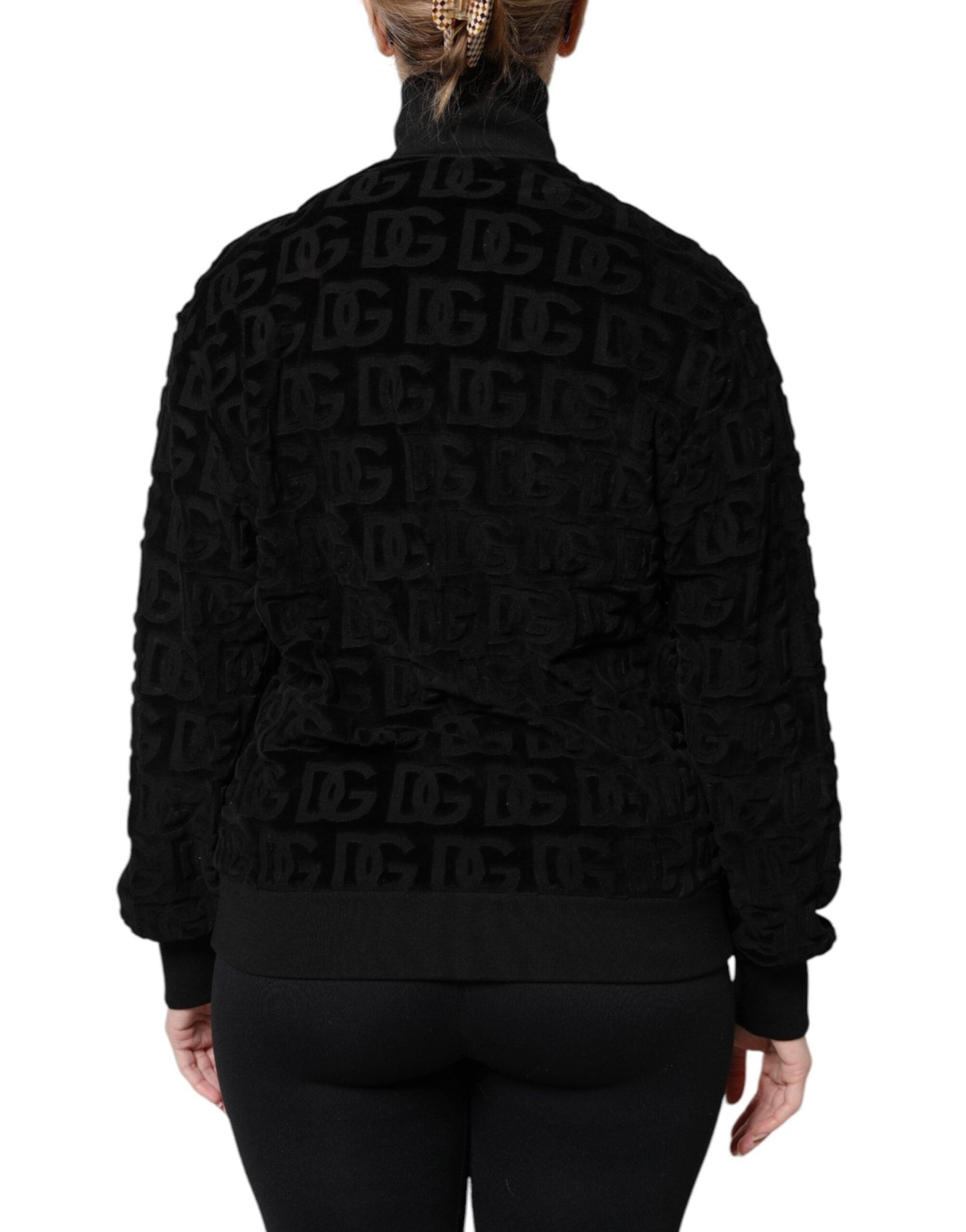 Dolce & Gabbana Black Logo Monogram Full Zip Bomber Jacket - Sandy Store ByNet