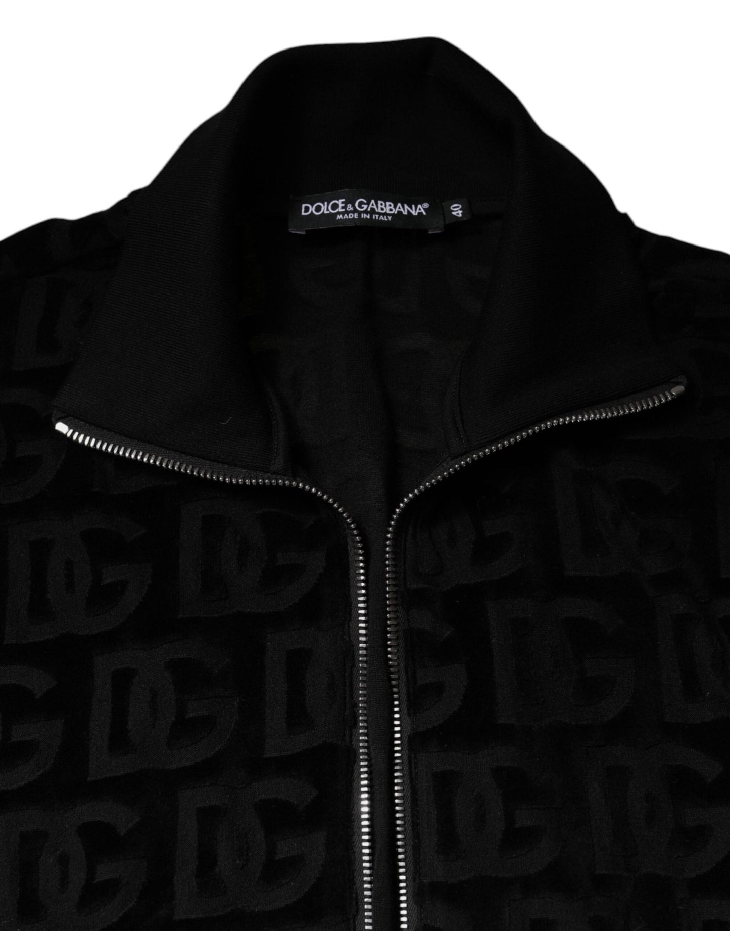 Dolce & Gabbana Black Logo Monogram Full Zip Bomber Jacket - Sandy Store ByNet