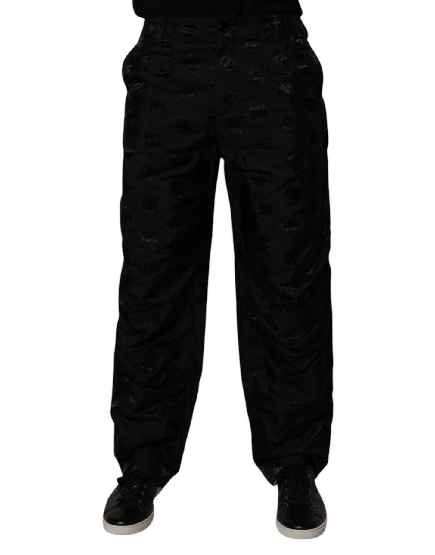 Dolce & Gabbana Black Logo Monogram Straight Pants – IT48 | M par Dolce & Gabbana | Disponible sur Sandy Store ByNet