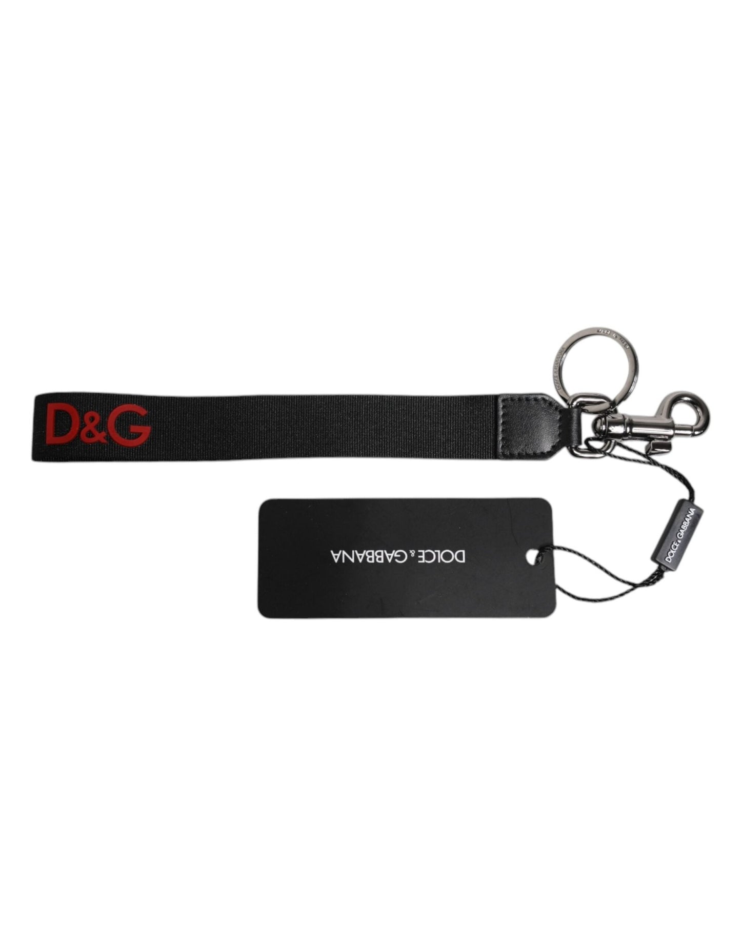 Dolce & Gabbana Black Logo Nylon Silver Brass Men Holder Keychain Keyring – par Dolce & Gabbana | Disponible sur Sandy Store ByNet
